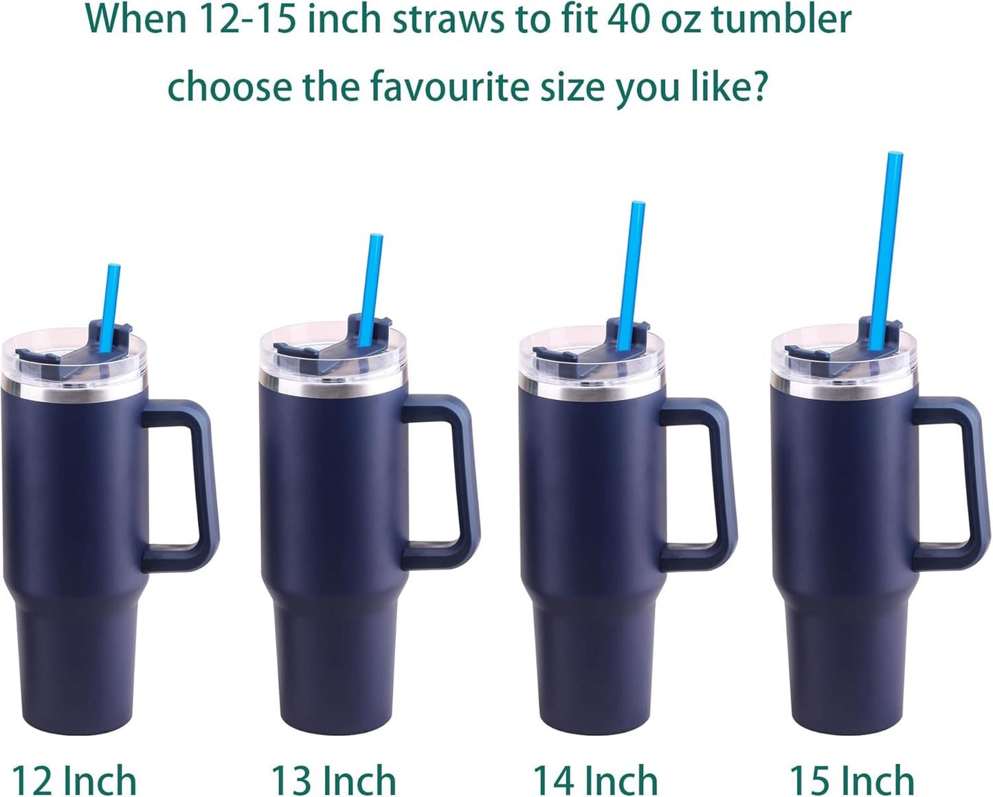 Dakoufish Replacement Straw for Stanley|Owala|Simple Modern 40oz 30oz Tumbler,10 Pack 15 Inch Reusable Straws With Cleaning Brush for Stanley Cup Accessorie,BPA Free,Dishwasher Safe (Mix color）