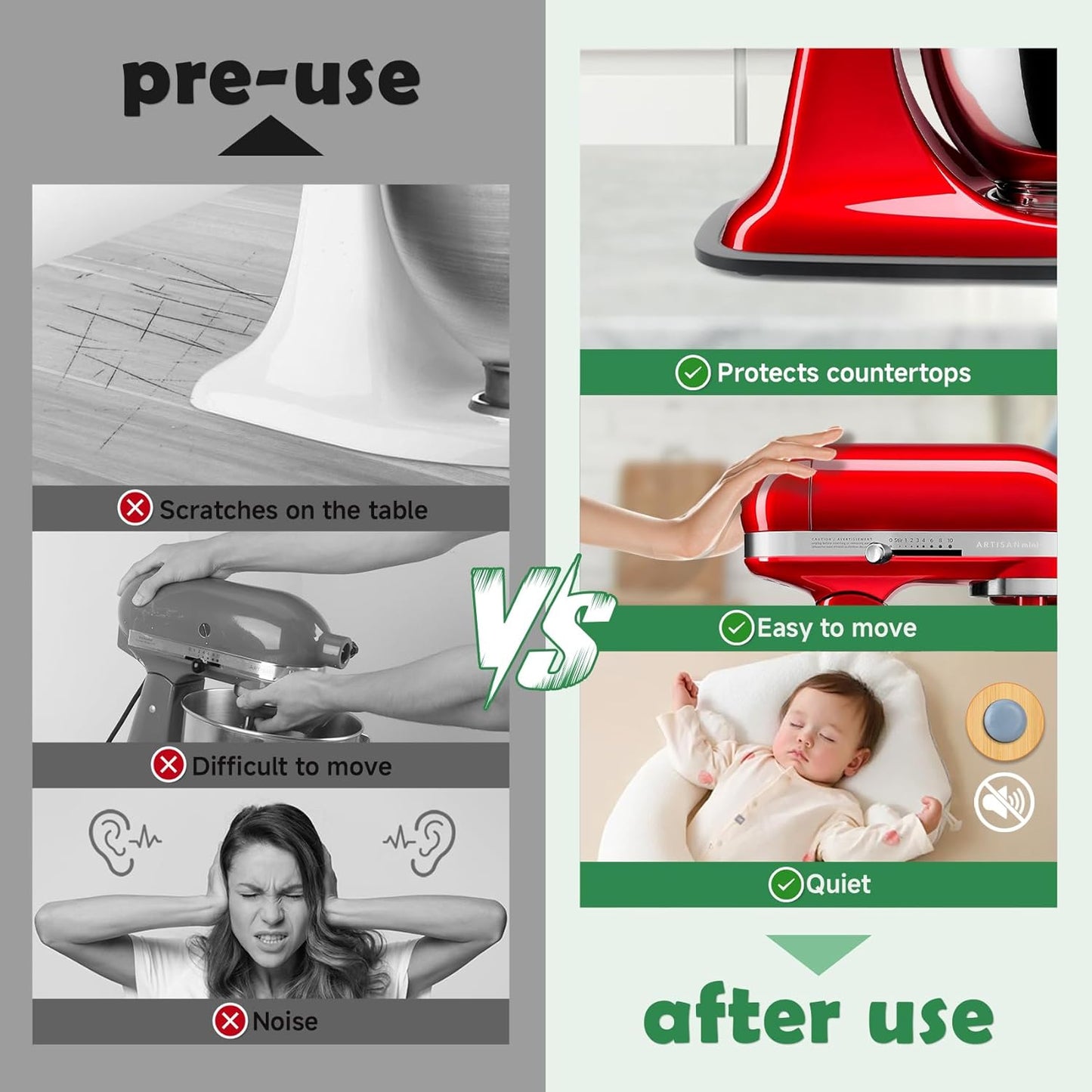 Mixer Slider Compatible with Kitchen aid Mini 3.5 Qt Tilt-Head Stand Mixe - Kitchen Countertop Storage Mover Sliding Caddy for Kitchen Aid Artisan Mixer (3.5 QT - Black)