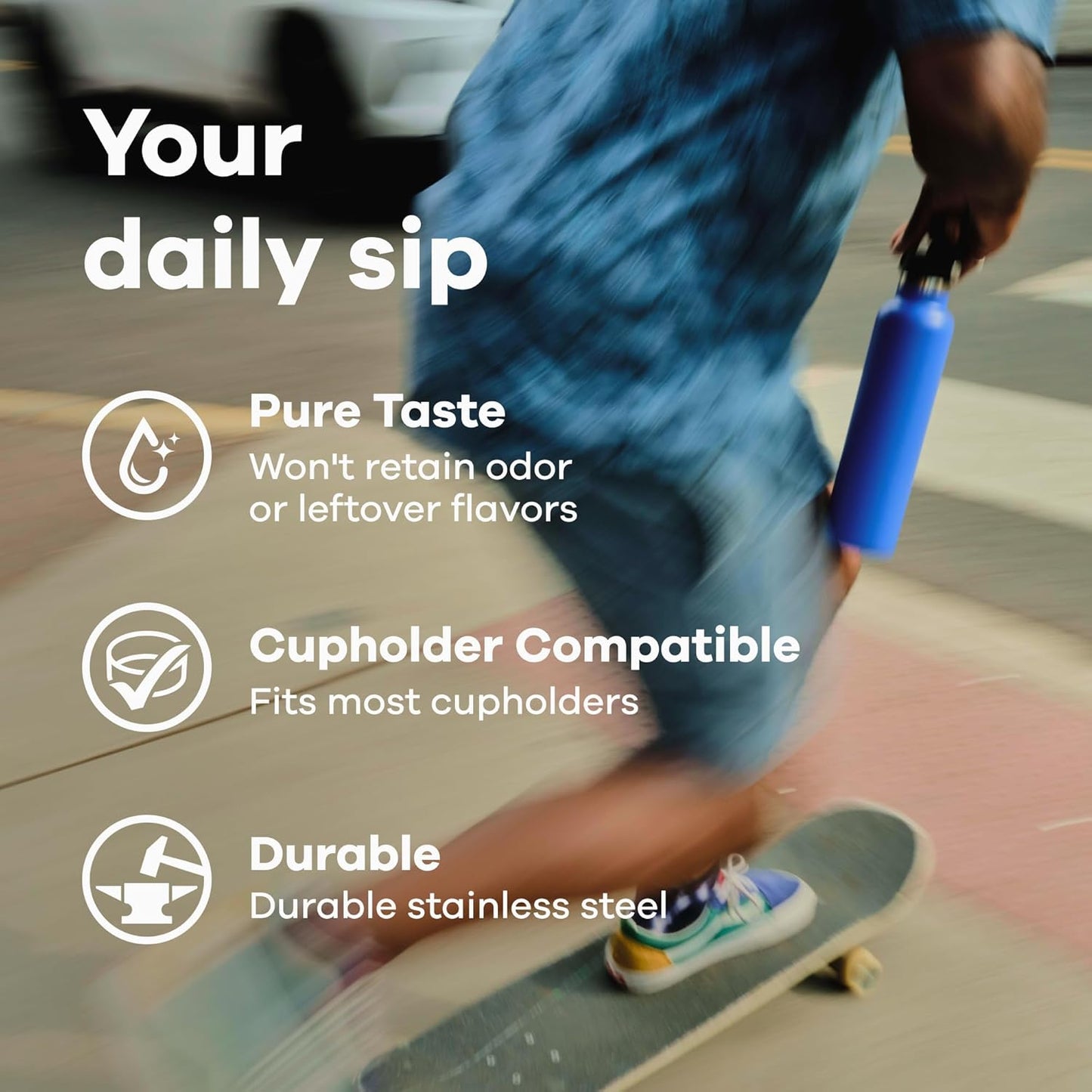 Hydro Flask Water Bottle - Insulated Stainless Steel - Non Spill, Leakproof in 24 Oz Reef Pink