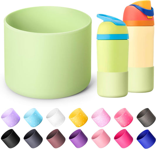 Silicone Water Bottle Boot for Owala 14/16oz, Anti-Slip Protective Sleeve Bottom Bumper Protector for Owala Kids 12 oz Tumbler, Flip 14 oz and FreeSip 16 oz Water Bottle (Green)