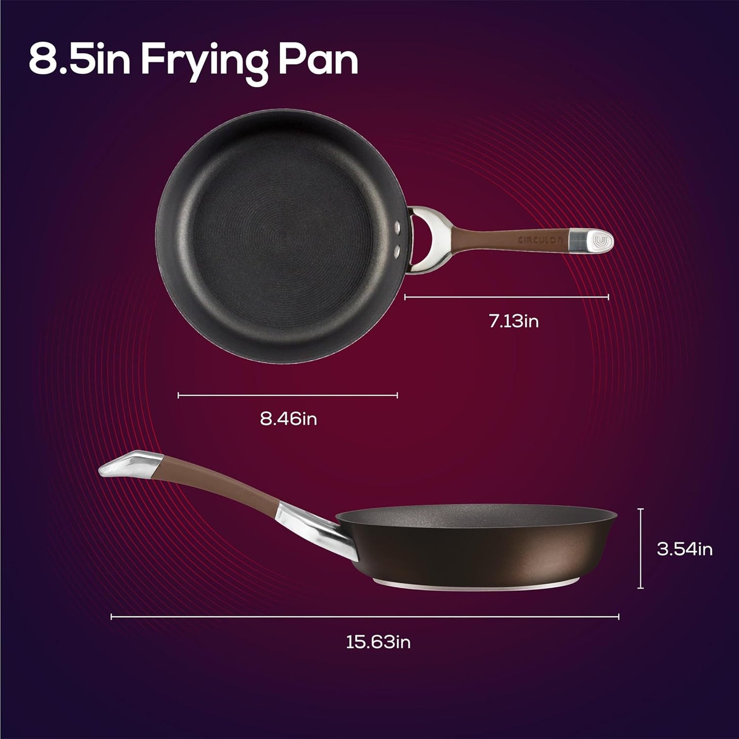 Circulon Symmetry Hard-Anodized Nonstick Frying Pan, 8.5-Inch, Chocolate