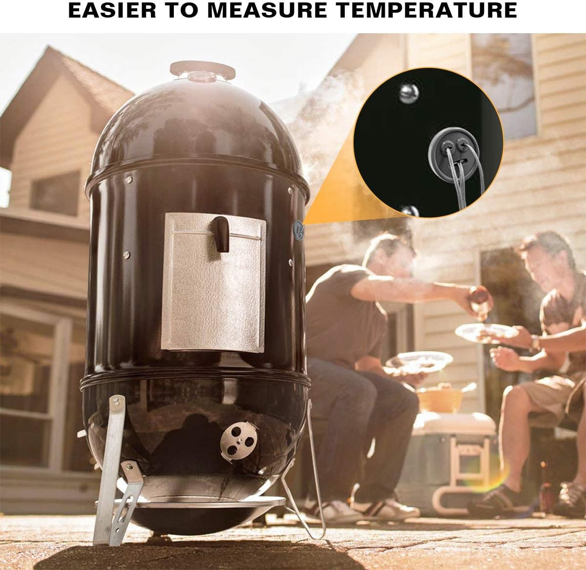 YAOAWE 5 Pack Meat Thermometer Probe Grommet for Grills, Compatible with Weber 85037 Smokey Mountain Cookers, and Other Grill DIY Probes Port, Replacement Accessories