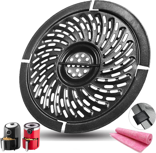 Round Air Fryer Replacement Grill Pan for 2QT Dash Air Fryers, Upgraded Double-layer Nonstick Coating Air Fryer Grill Crisper Plate Tray Grate Rack for 2QT Chefman/PowerXL/Bella Air Fryers