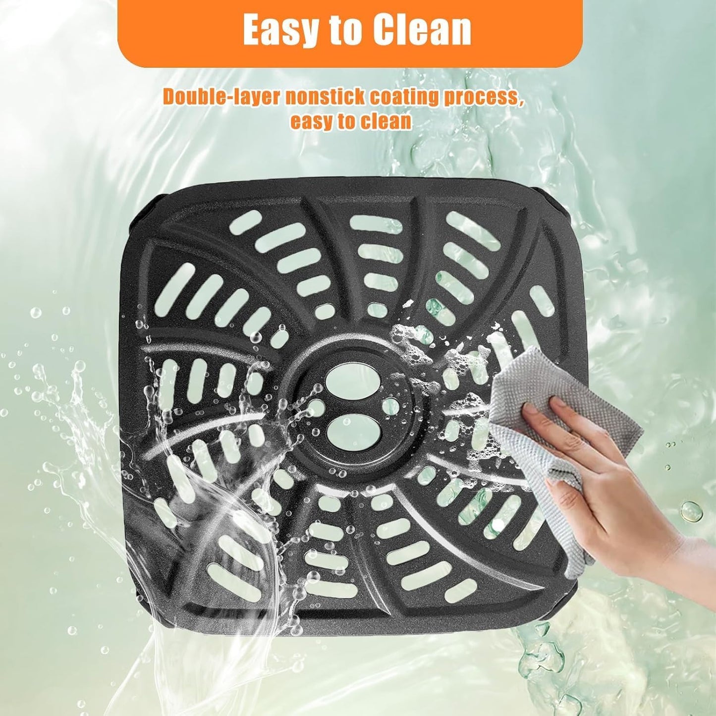 4 Quart Air Fryer Grill Crisper Plate for Gourmia GAF414 Digital Air Fryers, Premium Nonstick Air Fryer Grill Pan Crisping Plate Tray Rack Insert Grate Grid Shelf for 4QT Gourmia Air Fryer