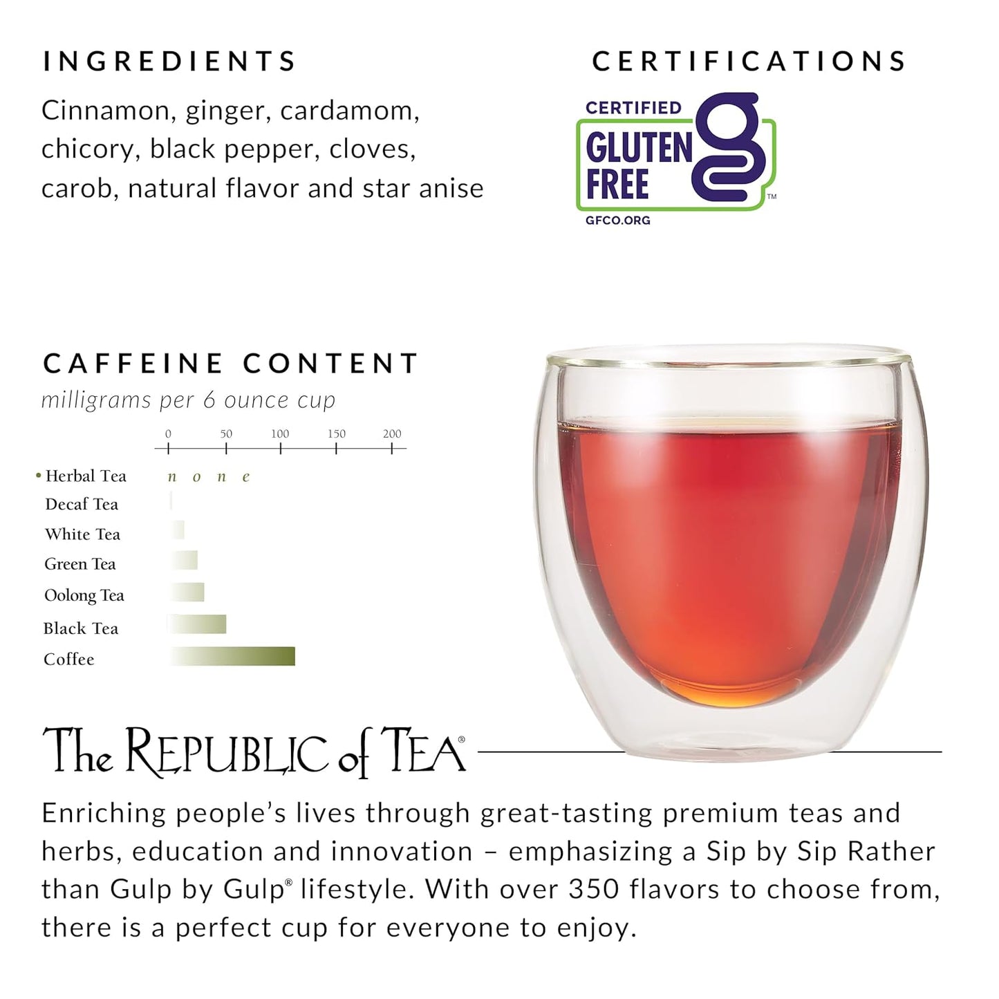The Republic of Tea - Cardamon Cinnamon Herbal Tea, 36 Tea Bag Tin, Naturally Caffeine-Free