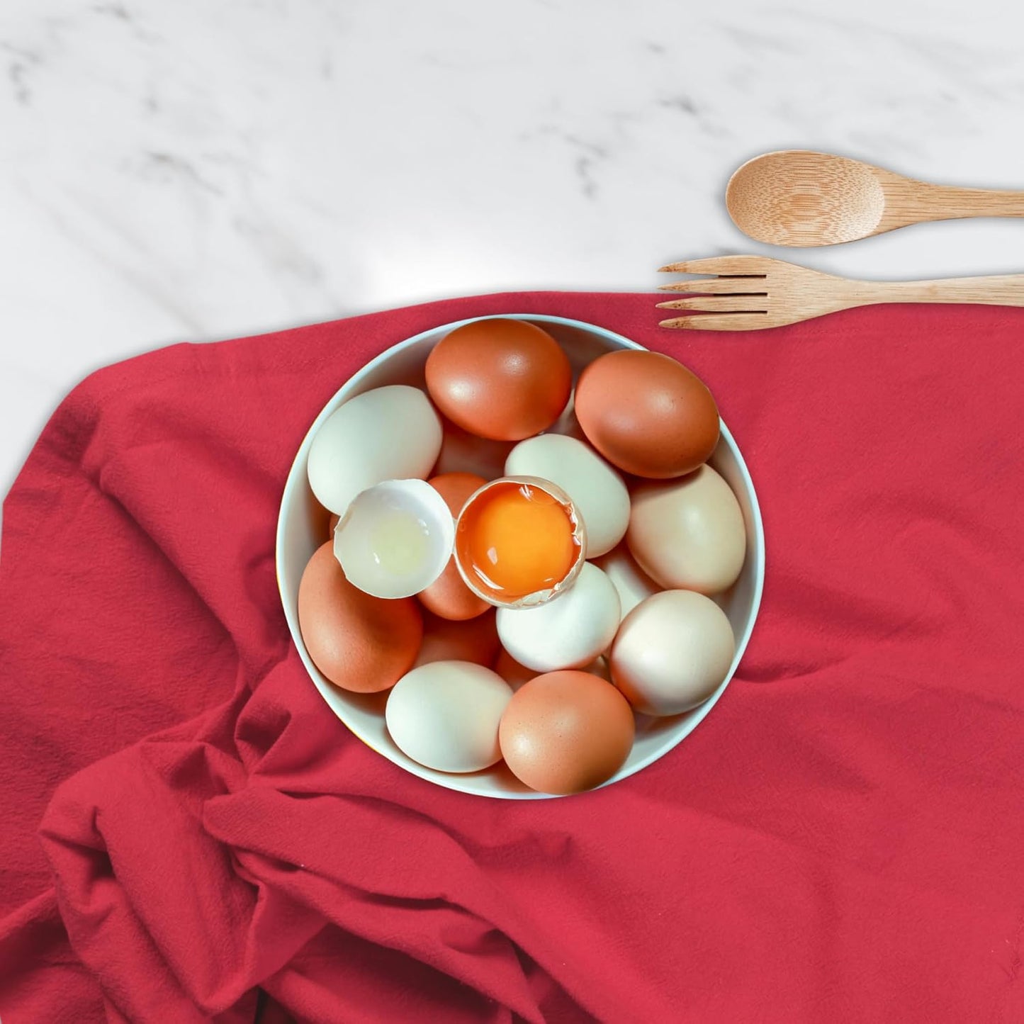 Urban Villa Flour Sack Red Kitchen Towels 100% Cotton Highly Absorbent Dish Towels for Bread Proofing Baking Drying Dinnerware Glass Embroidery DIY Projects Zero Lint 27x27 Inches (8 Pack)