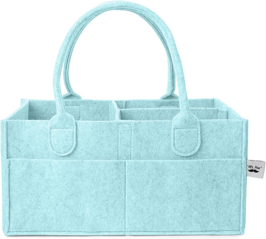 Mr. Pen- Baby Diaper Caddy Organizer, Mint Whisper, Baby Caddy Organizer with Handle, Compact Size, Collapsible & Portable