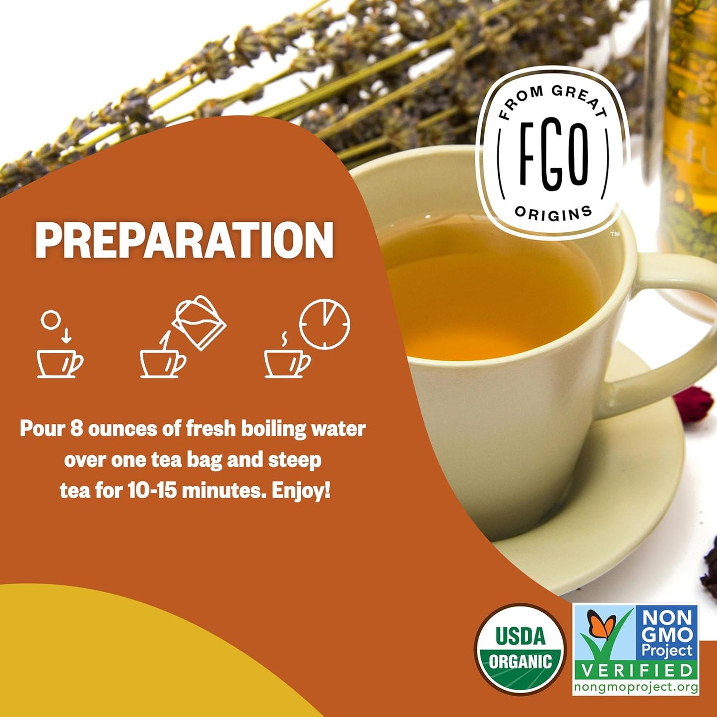 FGO Organic Turmeric Ginger Tea, Eco-Conscious Tea Bags, 100 Count, Packaging May Vary (Pack of 1)