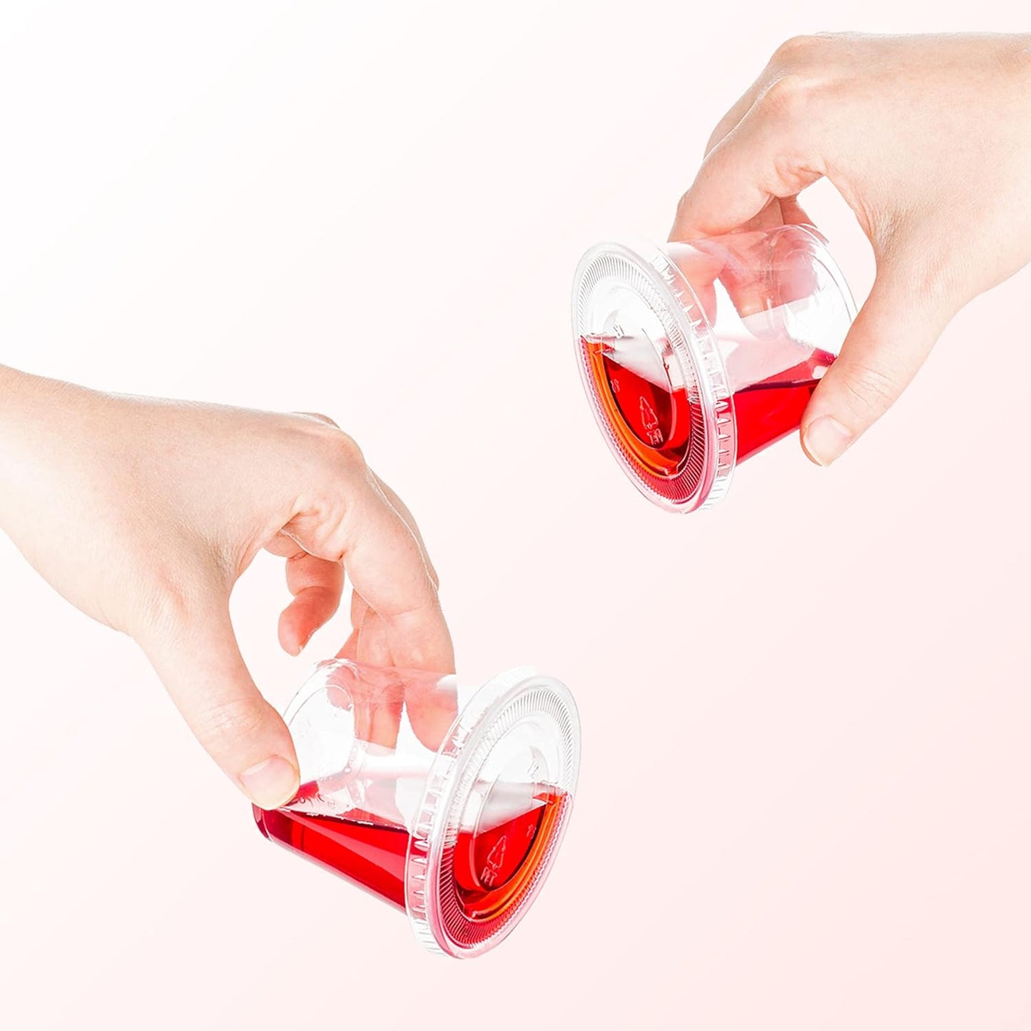 DuraHome Plastic Portion Cups with Lids 4 oz. & 5.5oz. Combo Pack of 150 Leakproof Jello Cup Mini Containers for Salad Dressing Sauce Condiment Snack Souffle and Salsa, Disposable, Interchangeable