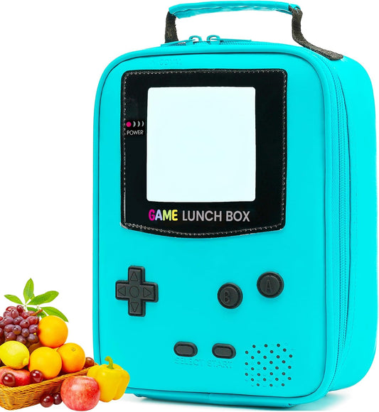 Boy Lunch Box,Kids Lunch Bag Insulated Leather Game Lunch Box for School Thermal Meal Cooler Lunch Boxes for Boy Girl Kid Toddler Teen