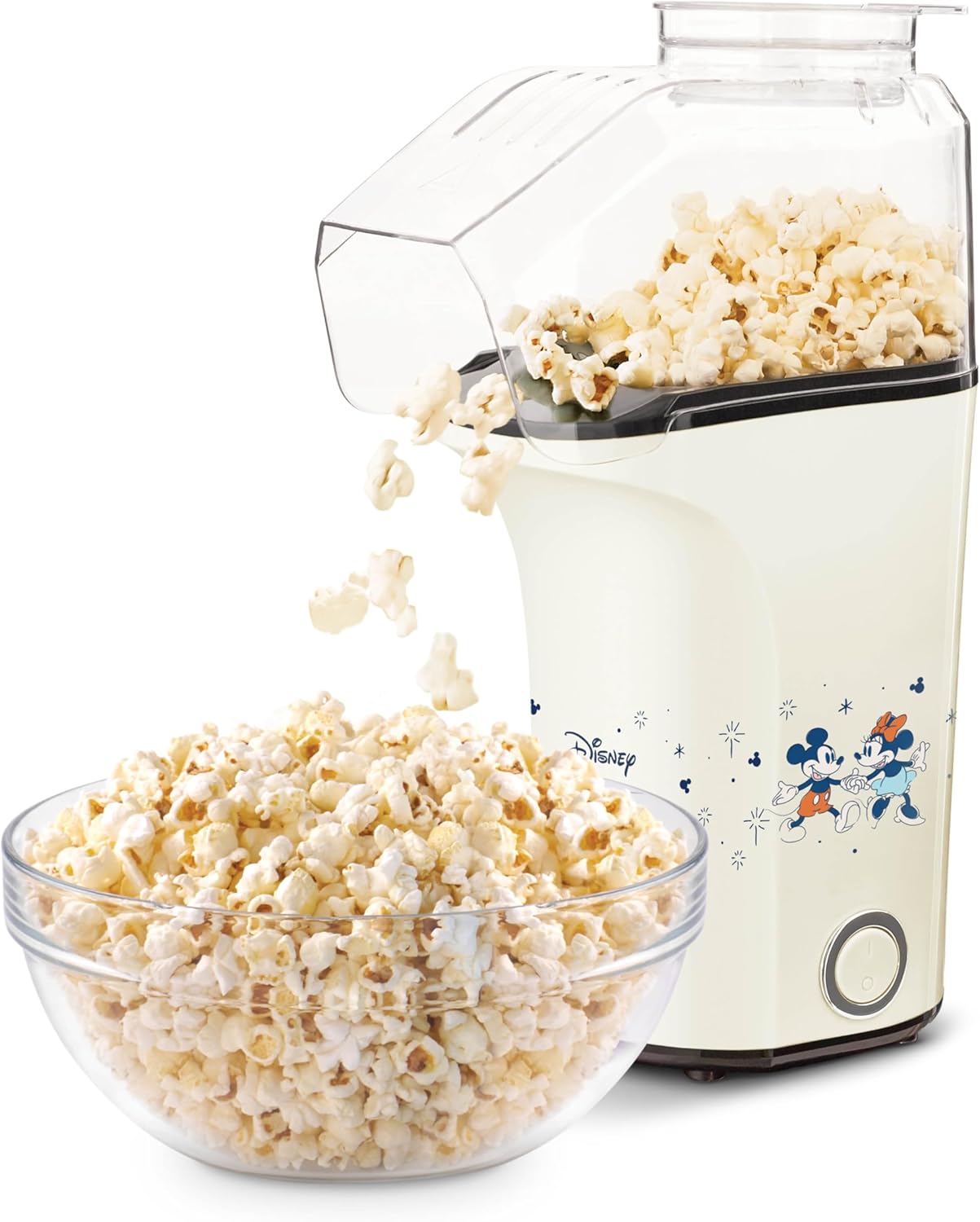 Disney Dash Fresh Pop Popcorn Maker - Oil-Free, Air Popcorn Popper - With Measuring Cup & Recipe Guide - Perfect for Movie Nights - 16 Cups, Mickey & Minnie Design