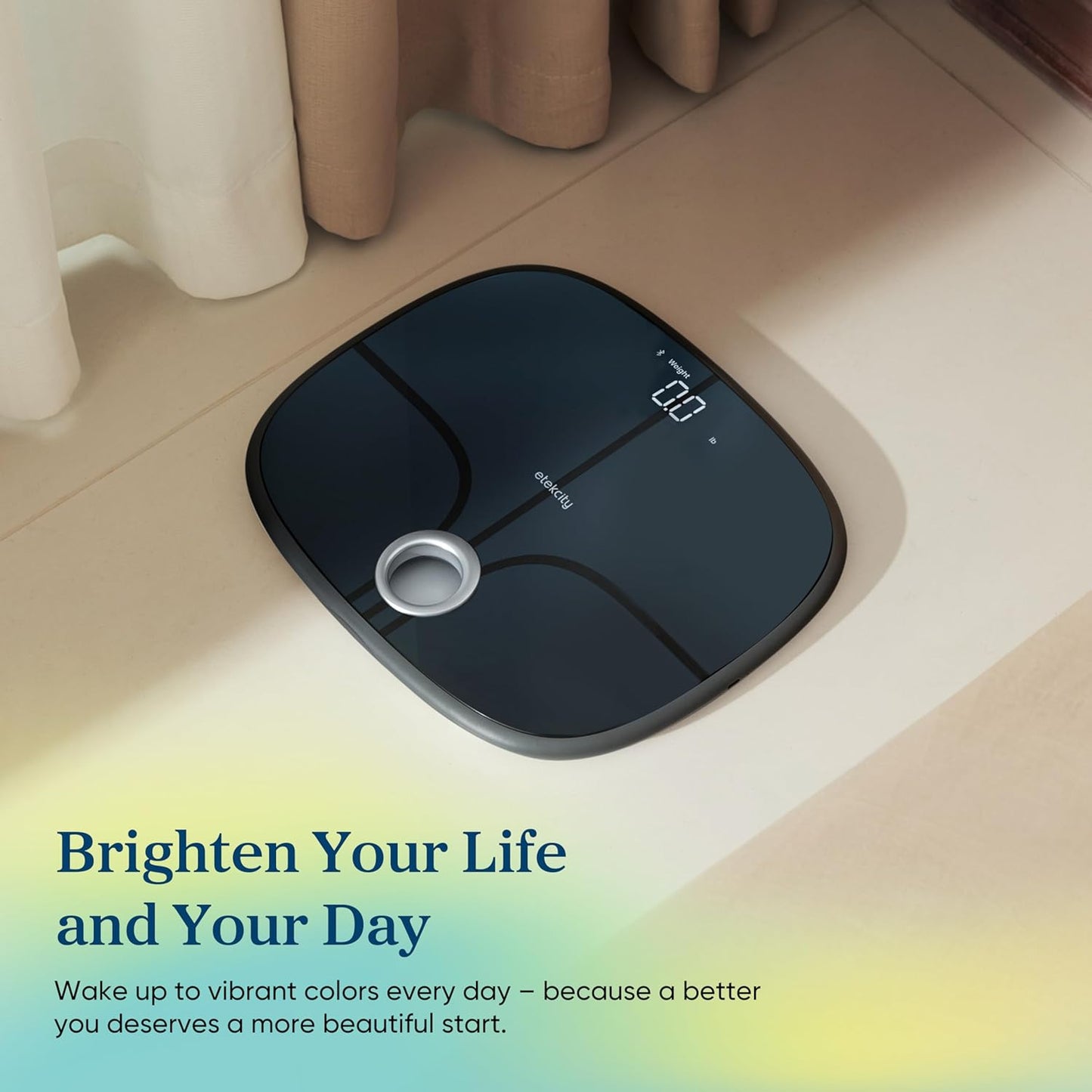 Etekcity Smart Rechargeable Scale for Body Weight, BMI, Fat, Muscle Mass, Digital Bathroom Scale with 13 Metrics, Secret Mode, Bluetooth Connect to Free Apps, Stealth Black