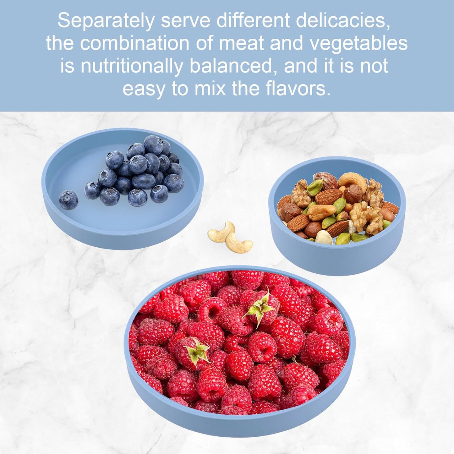 Silicone Microwave Egg Cooker, 3Pcs Different Sizes Microwave Egg Poacher, Reusable Nonstick Air Fryer Egg Maker Mold for Breakfast Sandwiches, Silicone Egg Poaching Cups, Microwave Accessories (Blue)