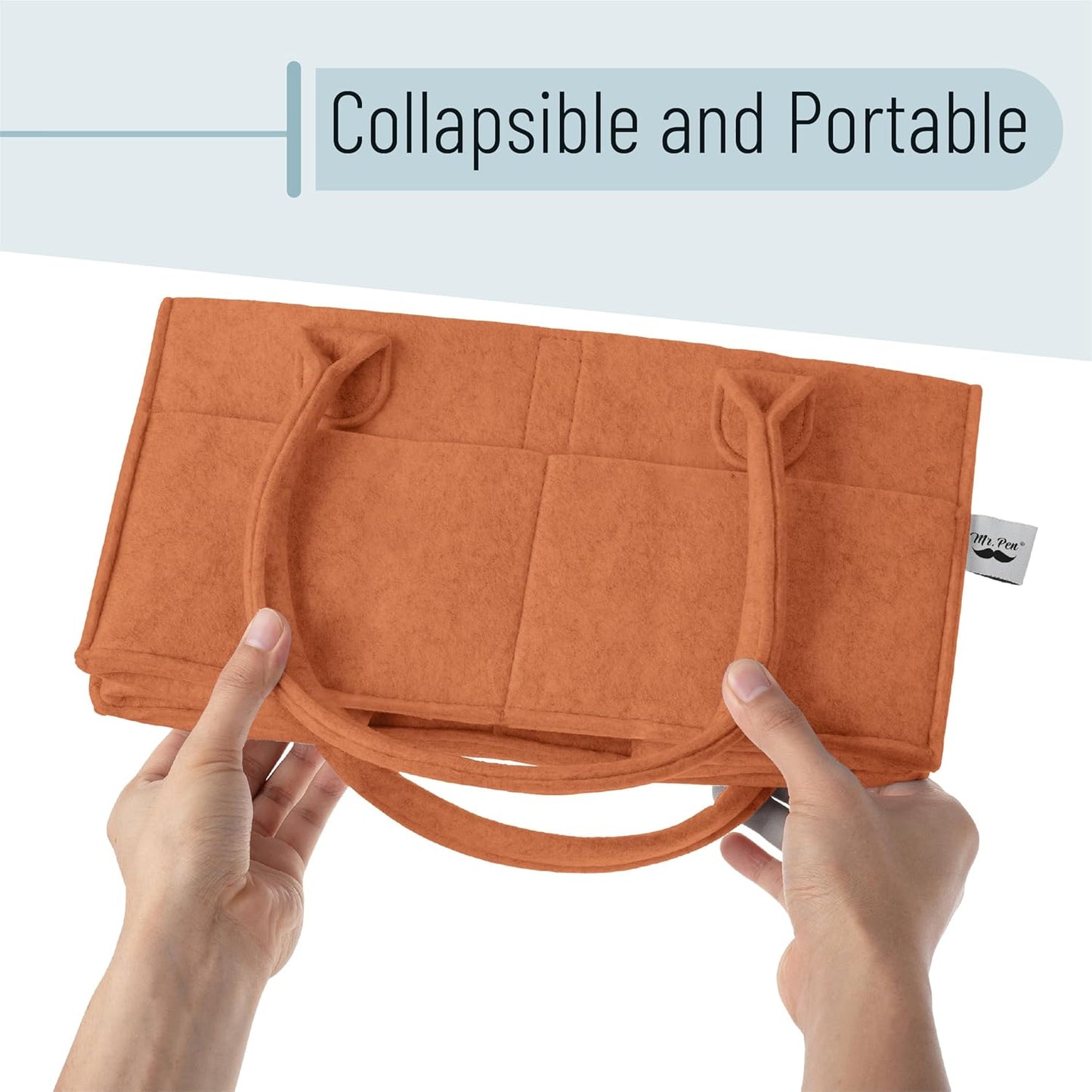 Mr. Pen- Baby Diaper Caddy Organizer, Rustic Warmth, Baby Caddy Organizer with Handle, Compact Size, Collapsible & Portable