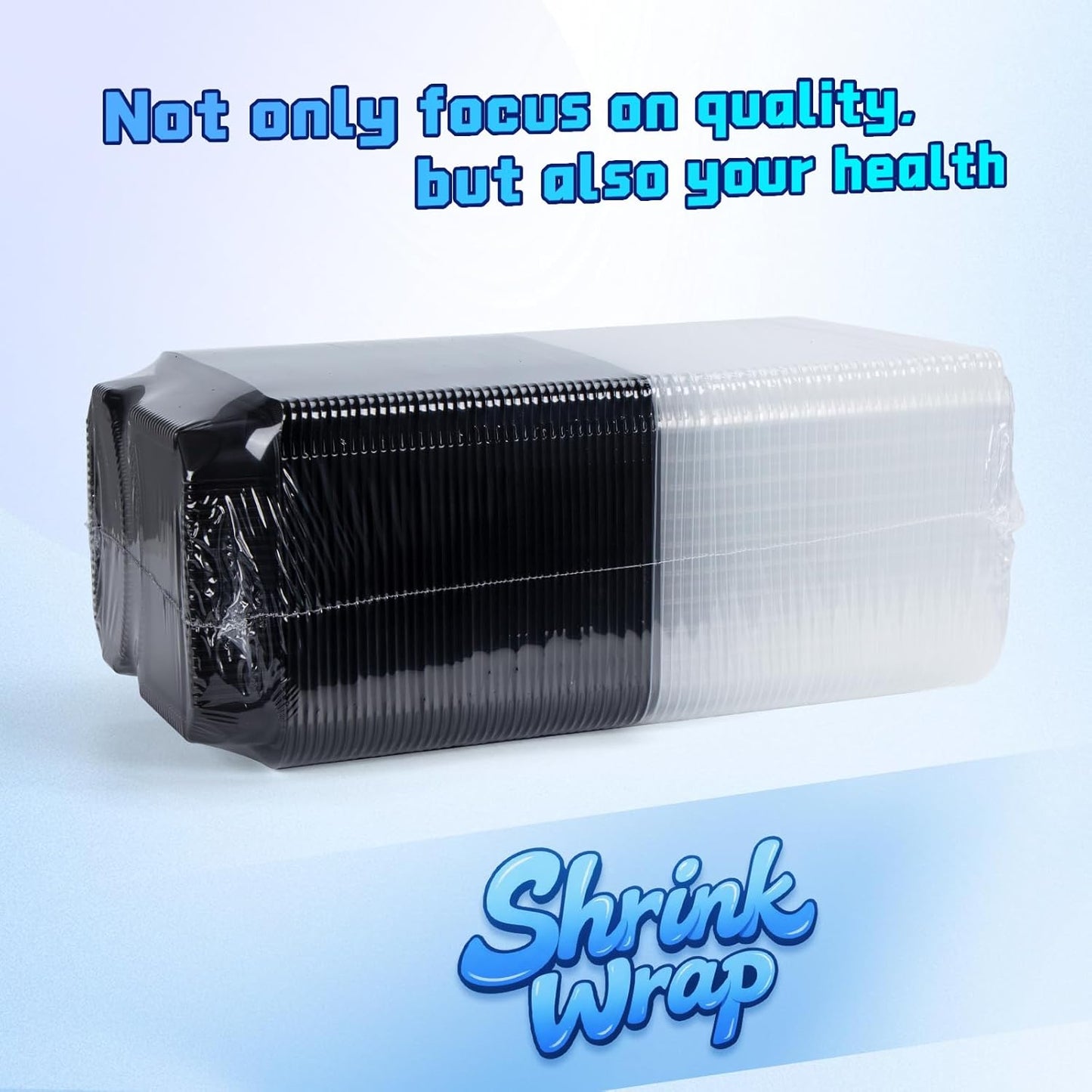 YANGRUI Takeout Containers with Lid 40 Pack 41 oz - Shrink Wrap 2 Compartment Leakproof | Reusable BPA Free Flexible Pure PP Plastic Food Container | Microwave & Dishwasher Safe Restaurant Lunch Boxes