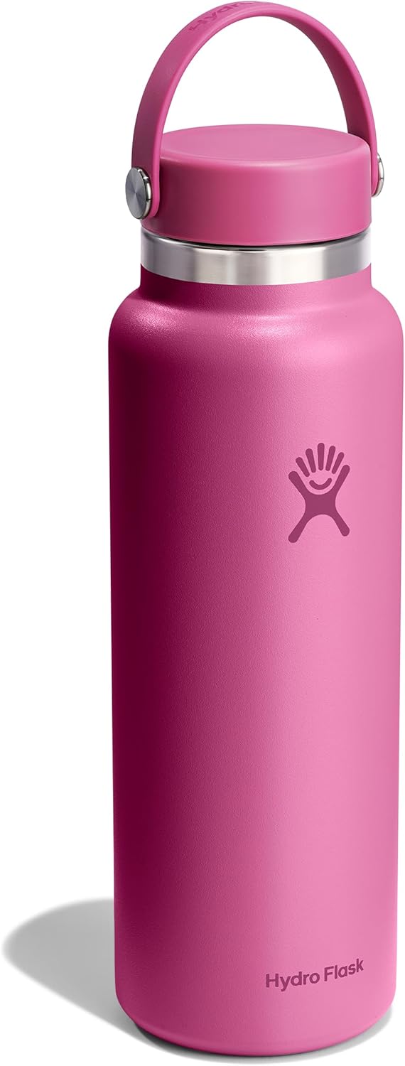 Hydro Flask Water Bottle - Insulated Stainless Steel - Wide Mouth Flex Lid, Non Spill, Leakproof and Refillable in 40 Oz