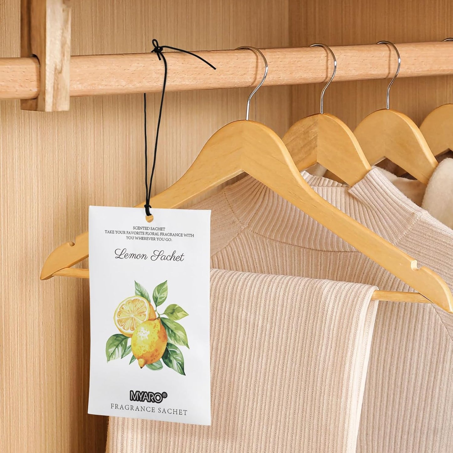 MYARO 12 Packs Lemon Scented Sachets for Drawer and Closet - Long Lasting Bathroom Odor Deodorizer Fresh Scents Car Air Refrehener Home Fragrance