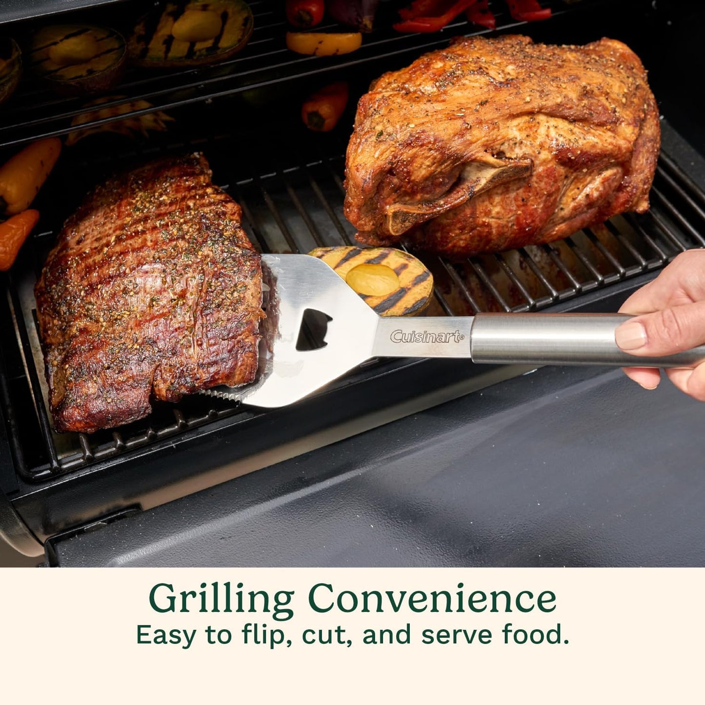 Cuisinart 14-Piece Deluxe Stainless Steel Grill Set, Grilling Accessories Kit with Spatula, Tongs, Corn Holders, Basting Brush, Cleaning Brush & Aluminum Carry Case, BBQ Tools for Outdoor Grill