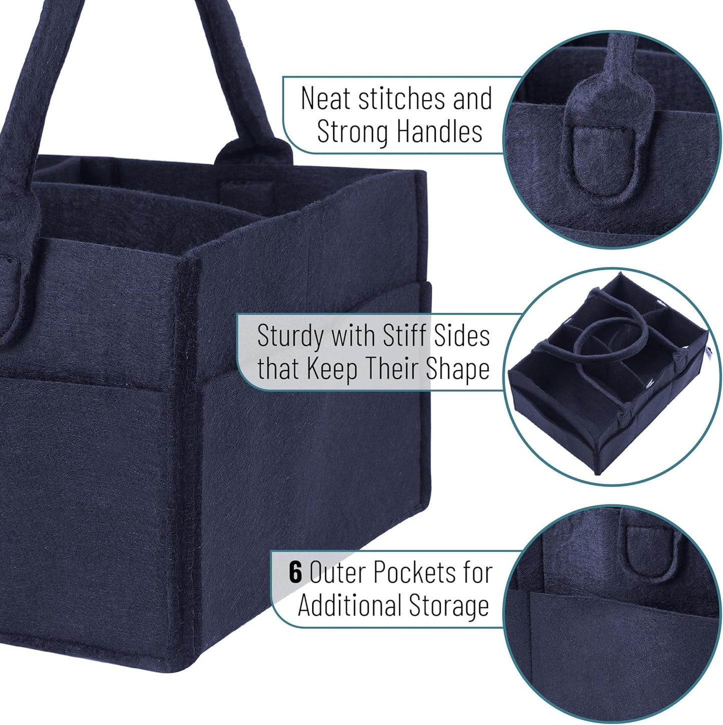 Mr. Pen- Baby Diaper Caddy Organizer, Navy Blue, Car Diaper Caddy, Portable Diaper Caddy, Diaper Organizer for Changing Table, Baby Organizer for Nursery