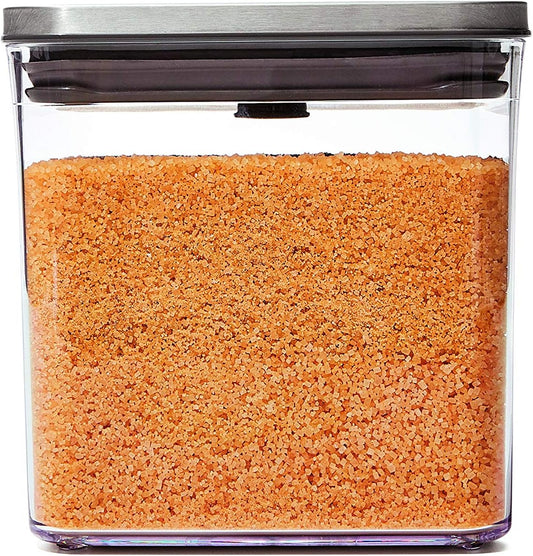 OXO Steel POP Container Big Short Sqaure - 2.8 Qt for Cereal, Grains and More Grey