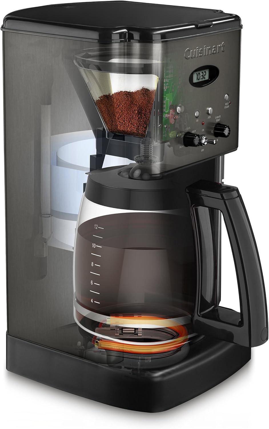Cuisinart 12 Cup Brew Central Maker Coffee Maker, Black Stainless Steel, DCC-1200BKSNAS
