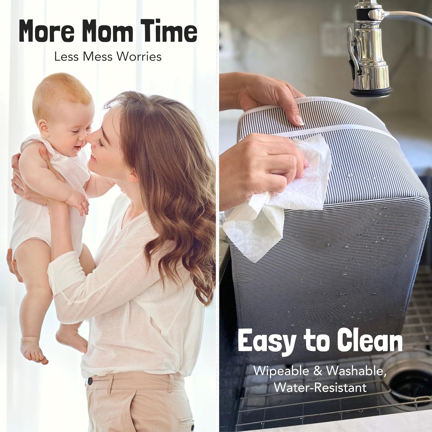 Lily Miles Baby Diaper Caddy - Organizer Tote Bag for Baby Girl Essentials - Baby Shower Basket - Nursery Must Haves - Registry Favorites - Newborn Caddie Car Travel - Gray/Blush, Extra Large