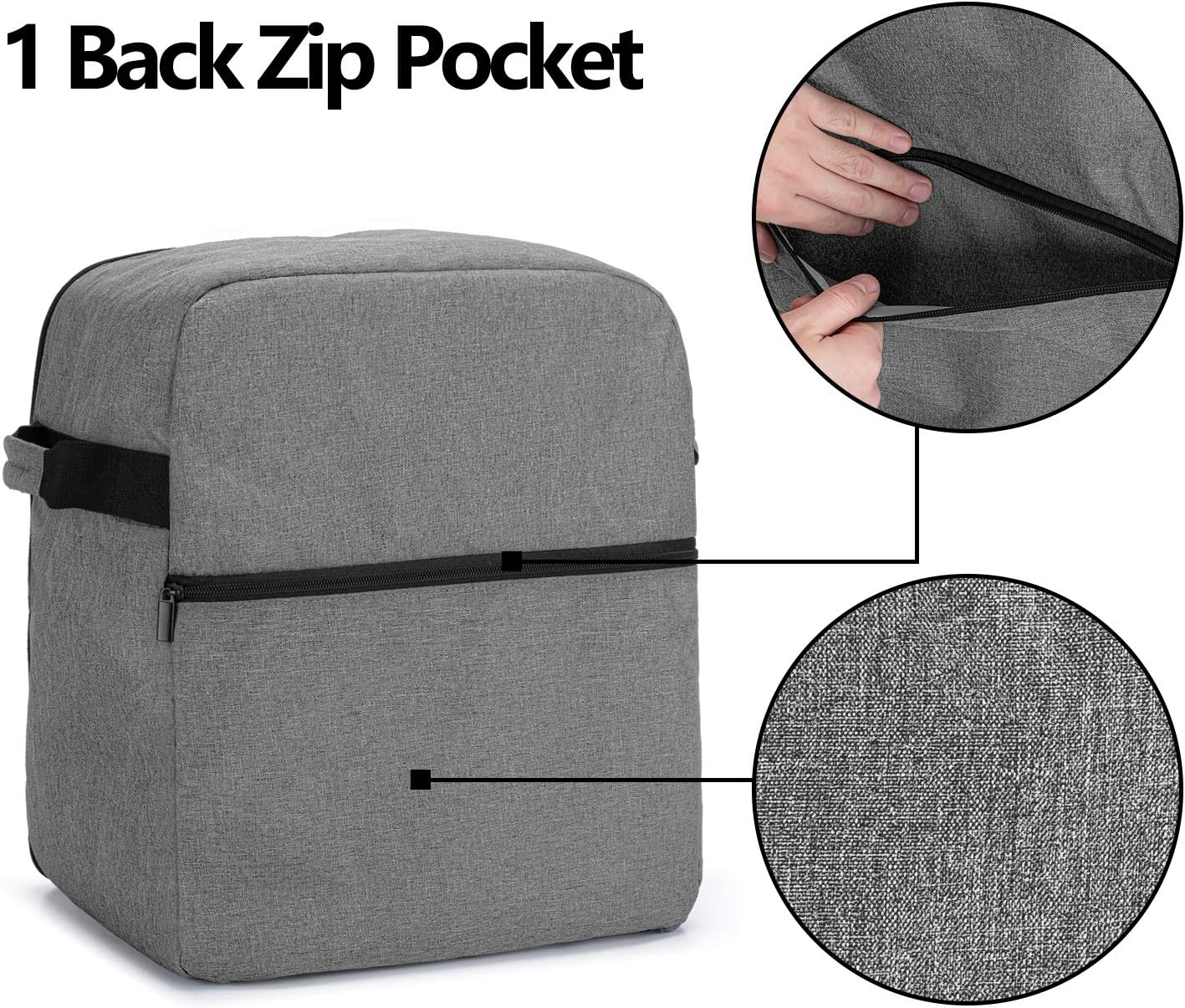 Luxja Dust Cover Compatible with 6-8 Quart KitchenAid Mixers (with a Bottom Padding Pad), Dust Cover (Clear Front Panel) for Stand Mixers and Extra Accessories, Gray (Patented Design)