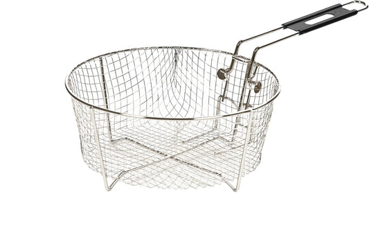 Lodge Silver Deep Fry Basket - Nickel-Plated Steel Deep Fry Basket - 11.5 Inch