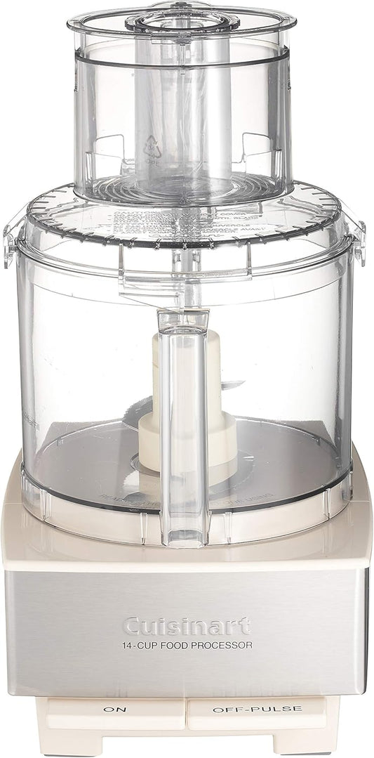 Cuisinart Food Processor 14-Cup Vegetable Chopper for Mincing, Dicing, Shredding, Puree & Kneading Dough, Cream Stainless Steel, DFP-14CRM