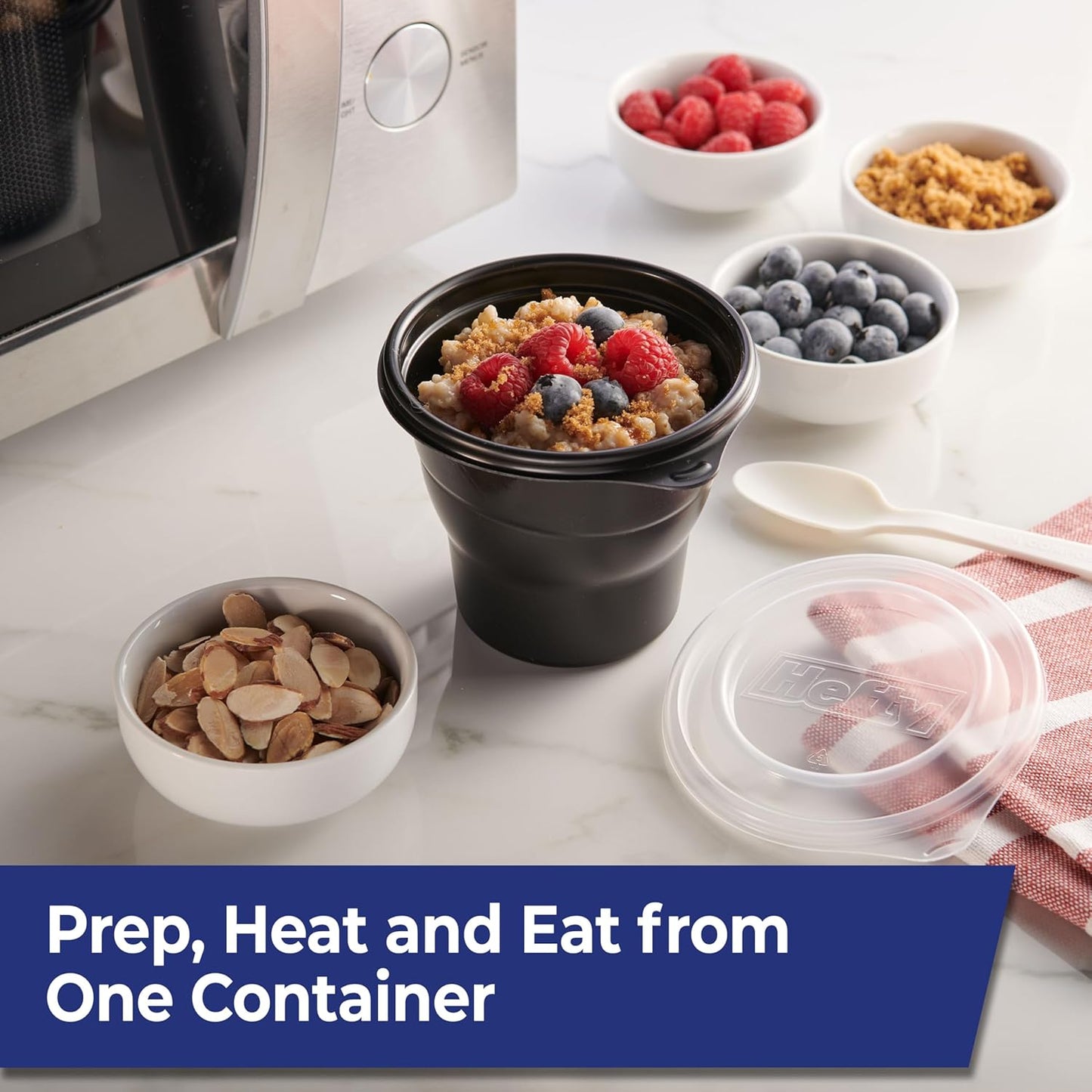 Hefty Multi-Purpose Black Plastic Cups with Lids, Reusable To Go Cups with Lids, Holds Food and Drink, Fits Most Car Cup Holders, Leak-Resistant Lid, Microwave & Dishwasher Safe, 4 Count (Pack of 6)