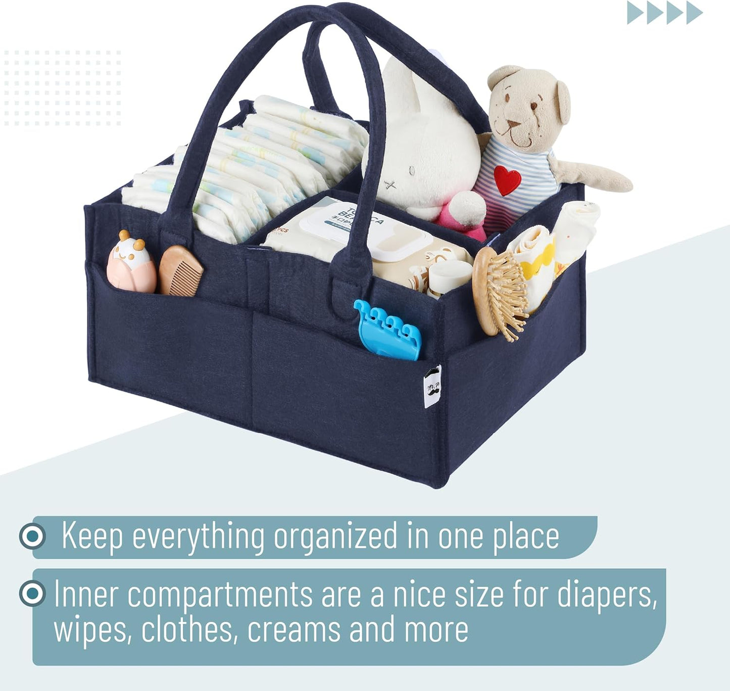 Mr. Pen- Baby Diaper Caddy Organizer, Navy Blue, Car Diaper Caddy, Portable Diaper Caddy, Diaper Organizer for Changing Table, Baby Organizer for Nursery