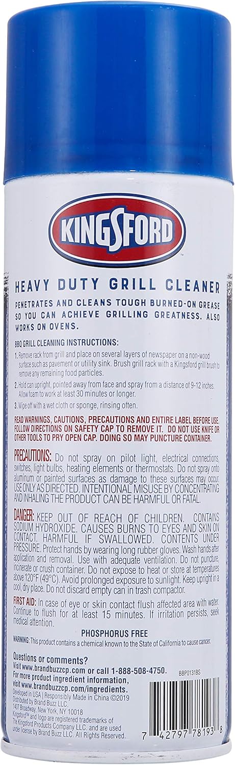 Kingsford Heavy Duty Spray-On Grill Cleaner | Cuts Through Grease and Grime on Contact | Makes Grill Cleaning Effortless, Great for Grills or Ovens | 14.5 ounces - 6 Pack