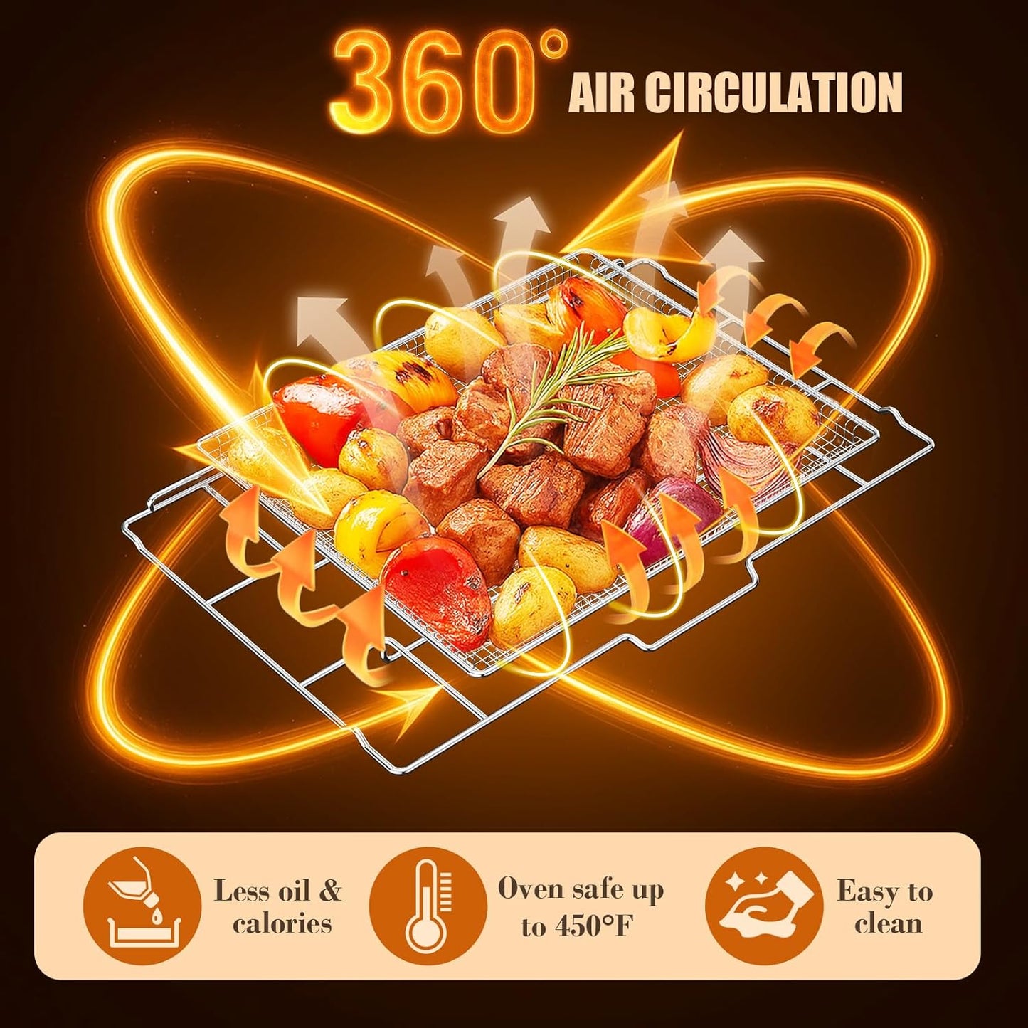 Air Fryer Tray for Frigidaire, Amana 30 inch Gas Range Oven, Air Fryer Basket Tray Set for Frigidaire Wall Ovens Ranges, Universal Stainless Steel Air Fryer Tray, Mesh Air Fryer Basket for Gas Grill