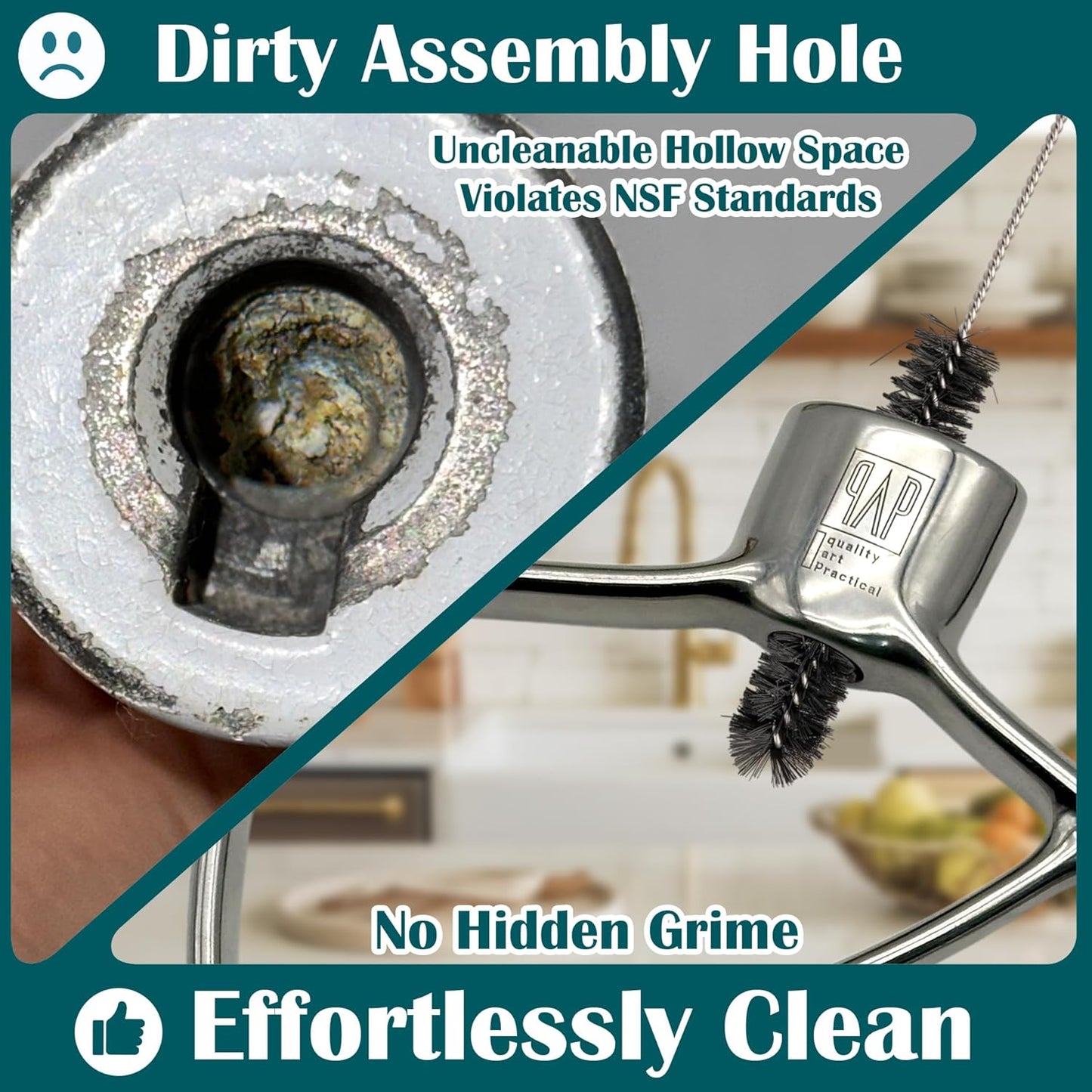 Stainless Steel Paddle，Flat Beater - Accessories and Attachments for KitchenAid Mixers, Fit 4.5-5 QT Mixing Bowl