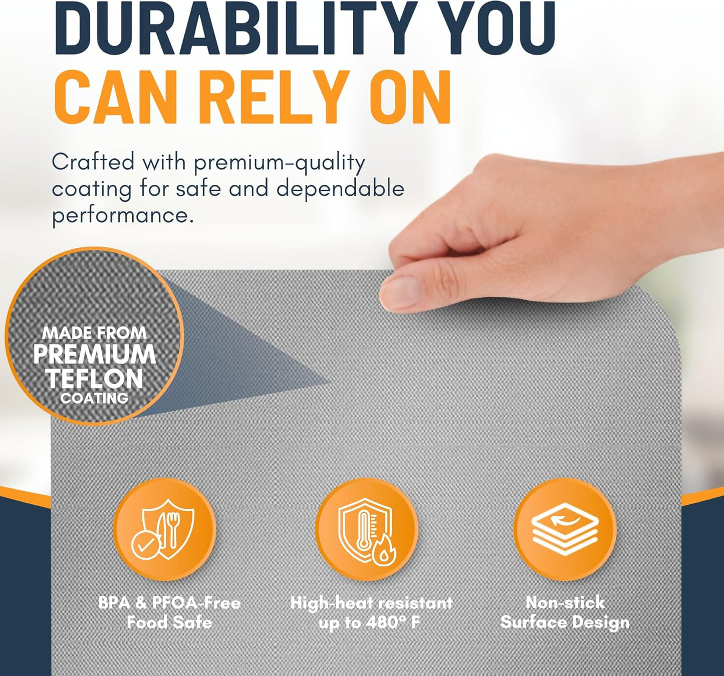 Toaster Oven Liners for Bottom of Oven (4 Pack) Reusable Non-Stick Heat Resistant Toaster Liners, Compatible with Ninja, Cuisinart, Emeril Lagasse & More, Toaster Mat, 12"x12" (Silver)