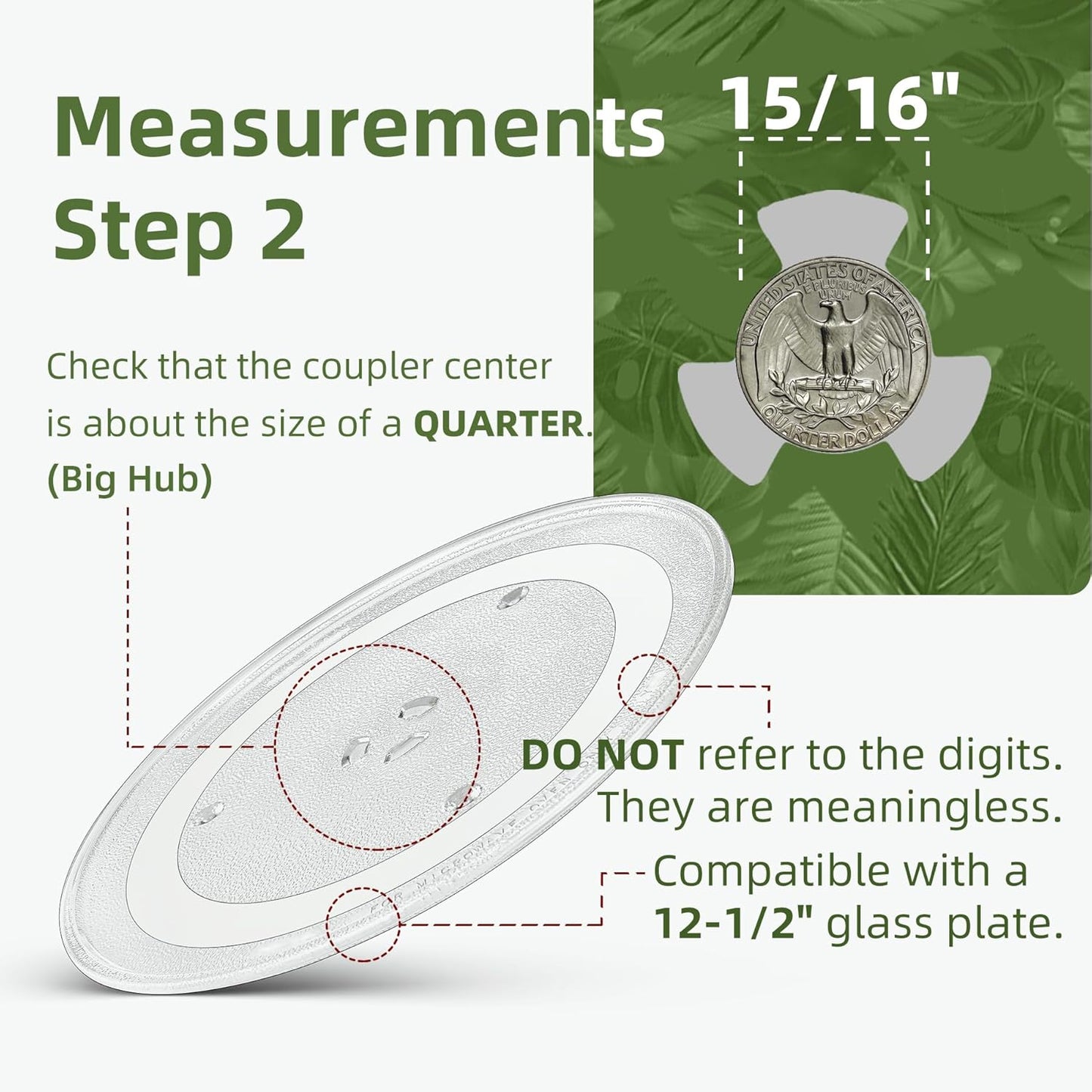 12.5" Microwave Glass Plate Compatible with GE WB39X10003 Samsung DE74-20015G and Maytag 12 1/2" Microwave Glass Turntable - Replace Hotpoint Microwave Turntable Plate
