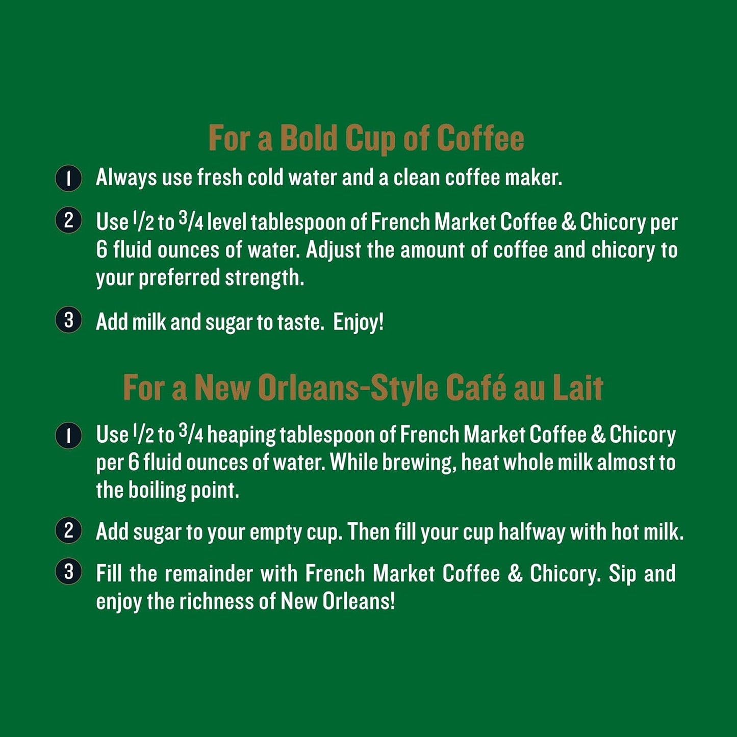 French Market Coffee & Chicory Decaffeinated Medium-Dark Roast Ground Coffee, 12oz Can (Pack of 3)