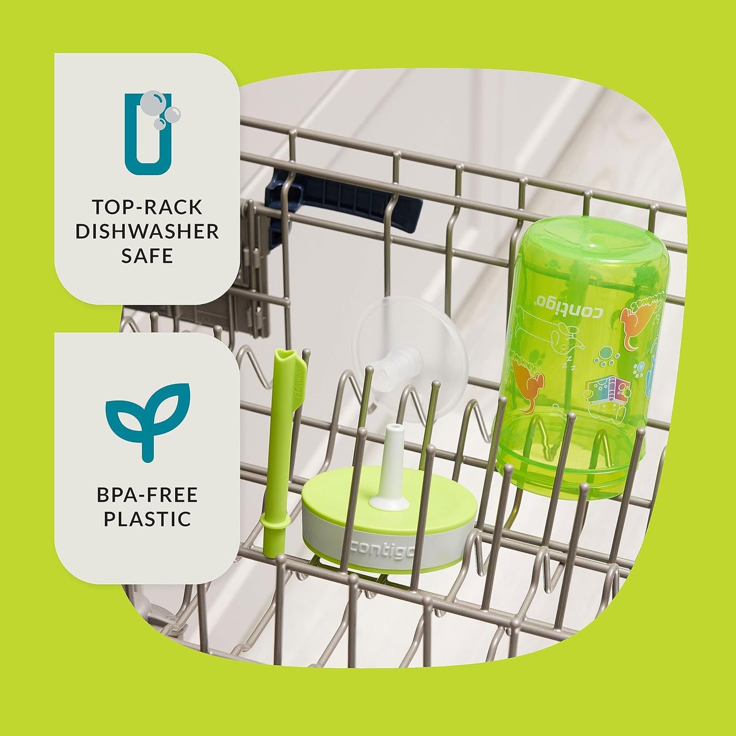 Contigo Kids’ Leighton Straw Tumbler with Spill-Proof Lid, 14 Oz. (Pack of 8)