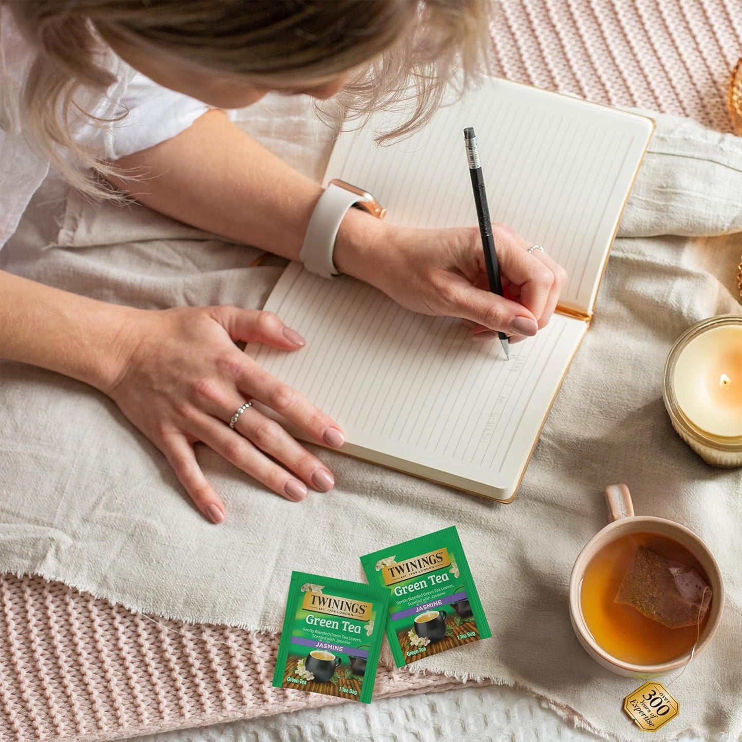 Twinings Green Tea with Jasmine Individually Wrapped Bags, 20 Count (Pack of 6), Fragrant Floral Scent, Caffeinated, Enjoy Hot or Iced, 120 Teabags