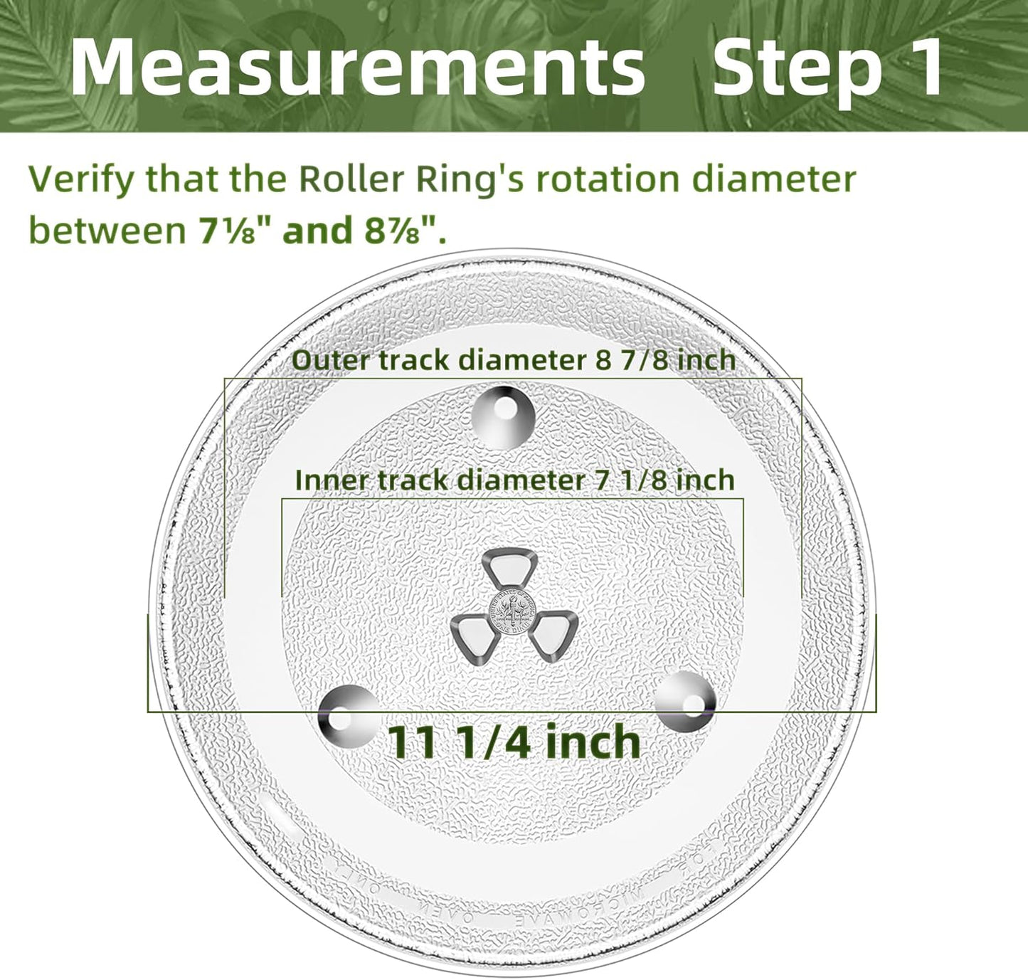11.25" Microwave Plate Replacement for 3517203500 3517203510 Magic Chef MCO160 Series Compatible with Sharp Microwave Plate R318 R331 Series Frigidaire 5304481353 and 11 1/4 inch Daewoo Glass Plate