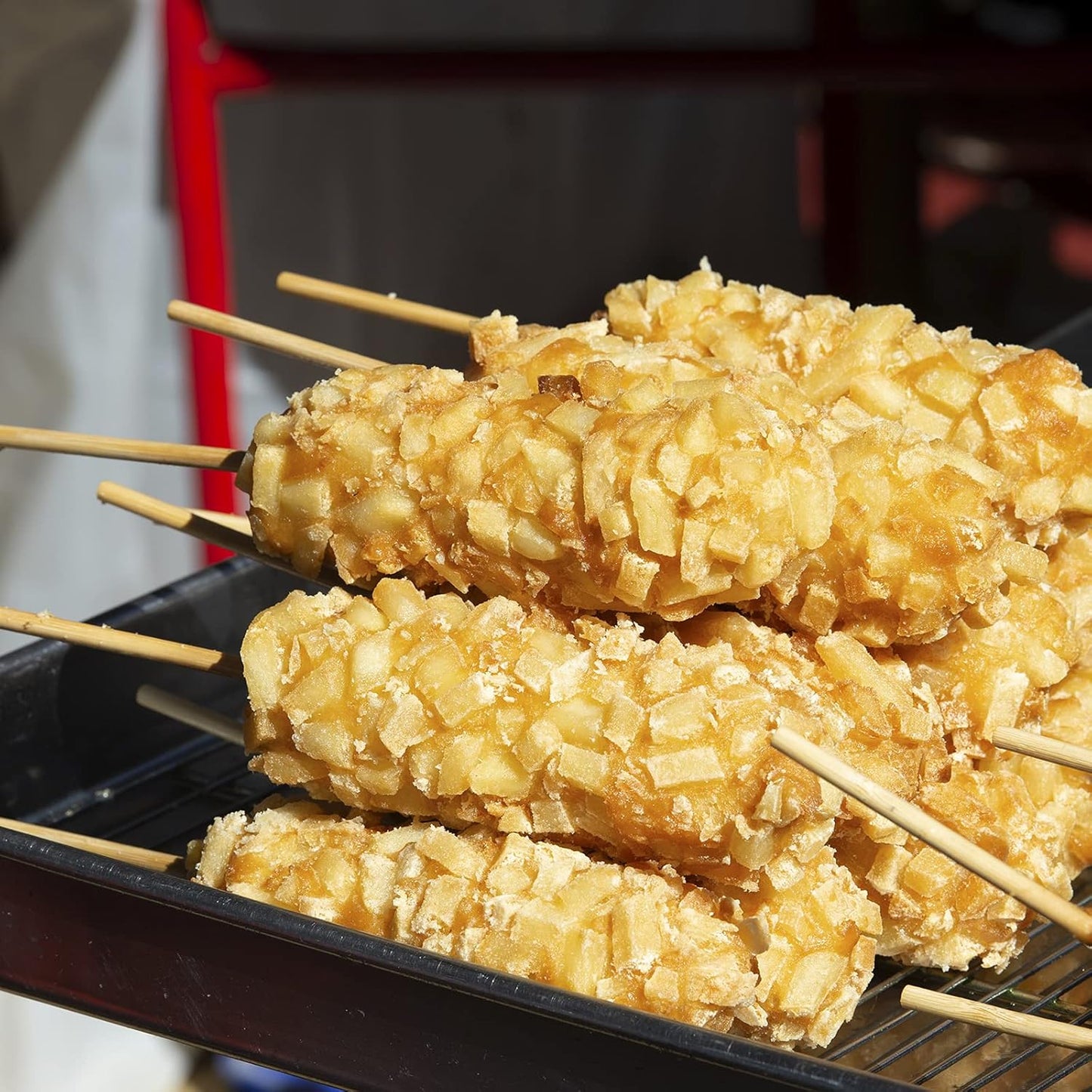 Minisland Premium 7 Inch Bamboo Skewers 5mm Thick Long Semi-point Caramel Candy Apple Corn Dog Sticks 100 Counts-MSL169