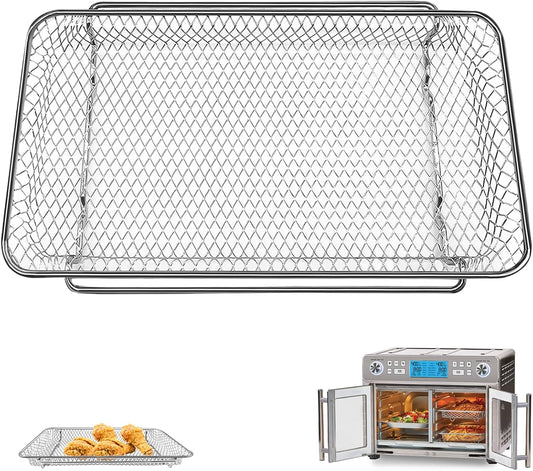 Basket Replacement for Emeril Lagasse Dual Zone 360 Air Fryer Oven 25 QT Air Fryer Convection Toaster Oven 11.6" x 6.9" Non-stick Mesh Steel Accessories Parts Dishwasher Safe