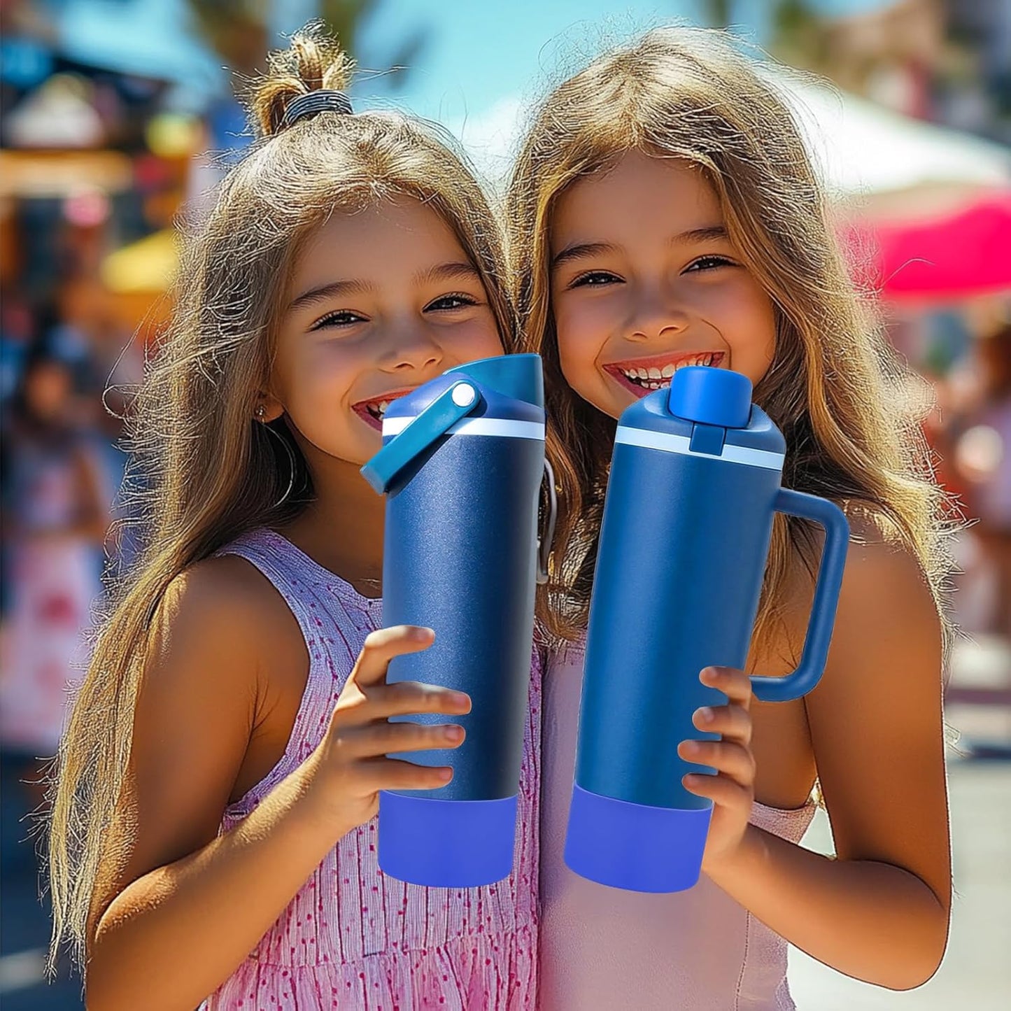 Mity rain 2PCS Protective Silicone Boots for Owala 30oz & 40oz FreeSip Sway Bottles & Tumblers - Accessories for owala, Enhances Stability & Prevents Scratches (Bright Blue)