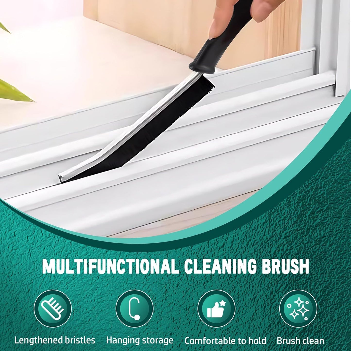 3Pcs Crevice Cleaning Brush Tool Grout Brush Cleaning Supplies, Home Essentials Bathroom Multifunctional Gap Scrub Hard Bristle Brushes for Household Use (Black Cleaning Brush-A)