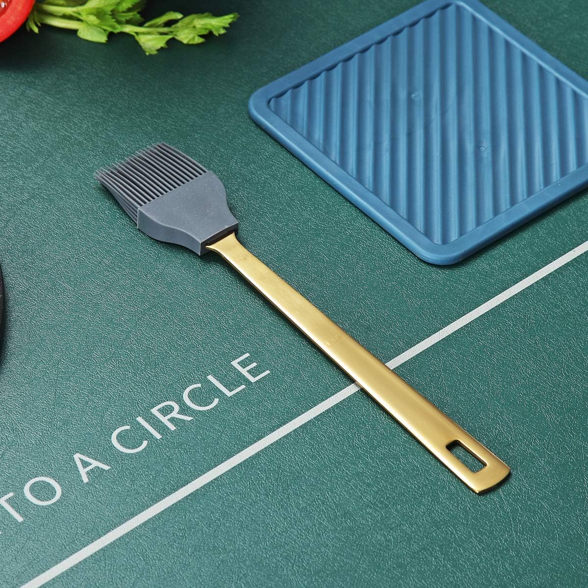 Berglander Gold Basting Brush, Kitchen Brush For Cooking With Titanium Gold Plating, Barbeque Brush, Pastry Brush, BBQ Brush, Dishwasher Safe, Easy to Clean