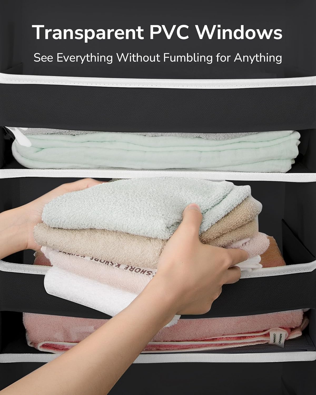 ULG Over The Door Organizer with 6 Large Pockets 12 Side Pockets, 50lbs Weight Capacity Door Hanging Organizer for Bedroom, Bathroom Black