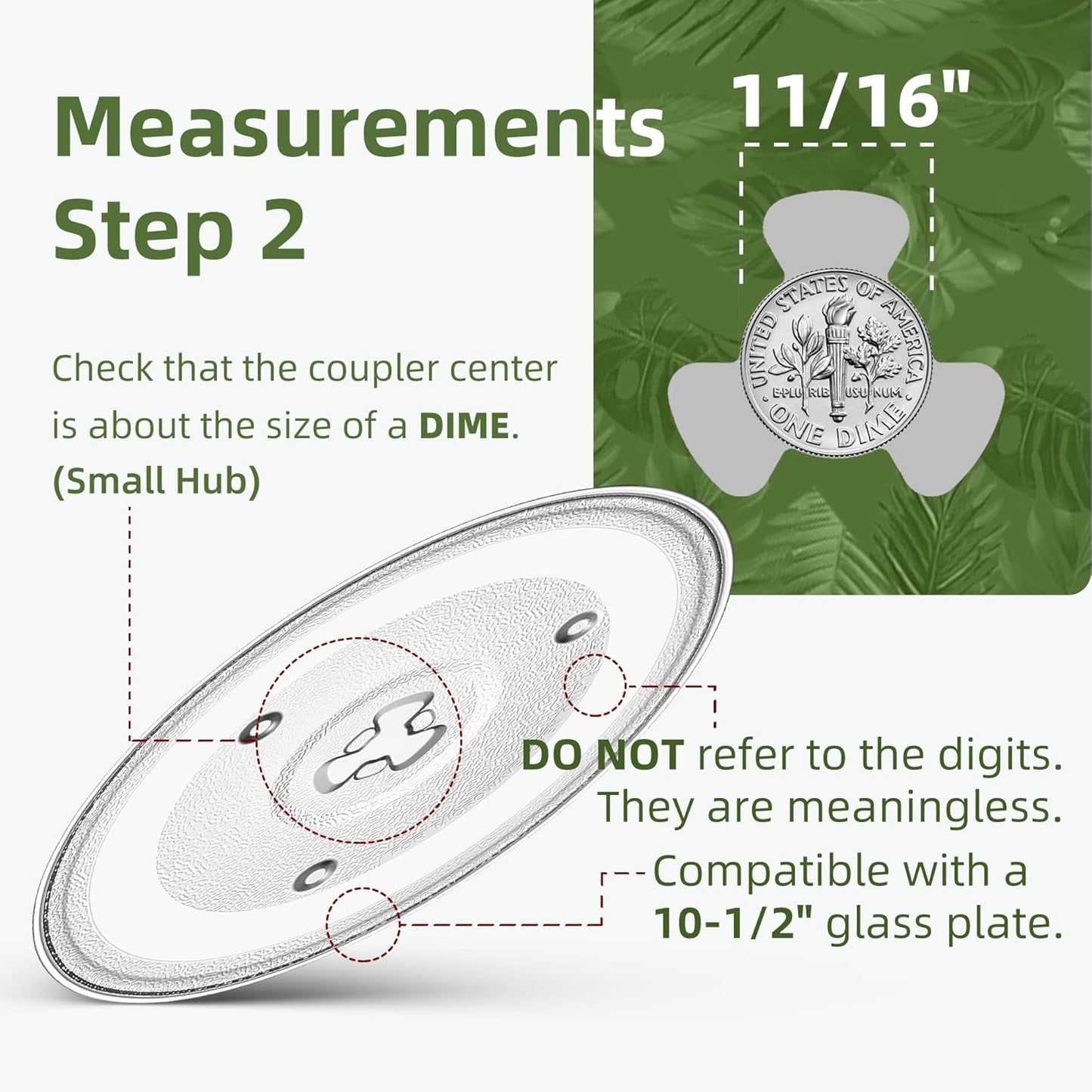 10.5" Microwave Turntable Compatible with Emerson 252100500497, 10 1/2 inch Replacement Microwave Glass Plate for Hamilton Beach, Oster MP-P23
