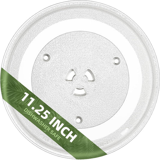 11.25" Microwave Glass Plate Replacement Compatible with GE WB49X10097 WB49X10034 Samsung DE74-20102D DE63-00536A DE63-00624A and 11 3/8" Panasonic Microwave Glass plate Replace
