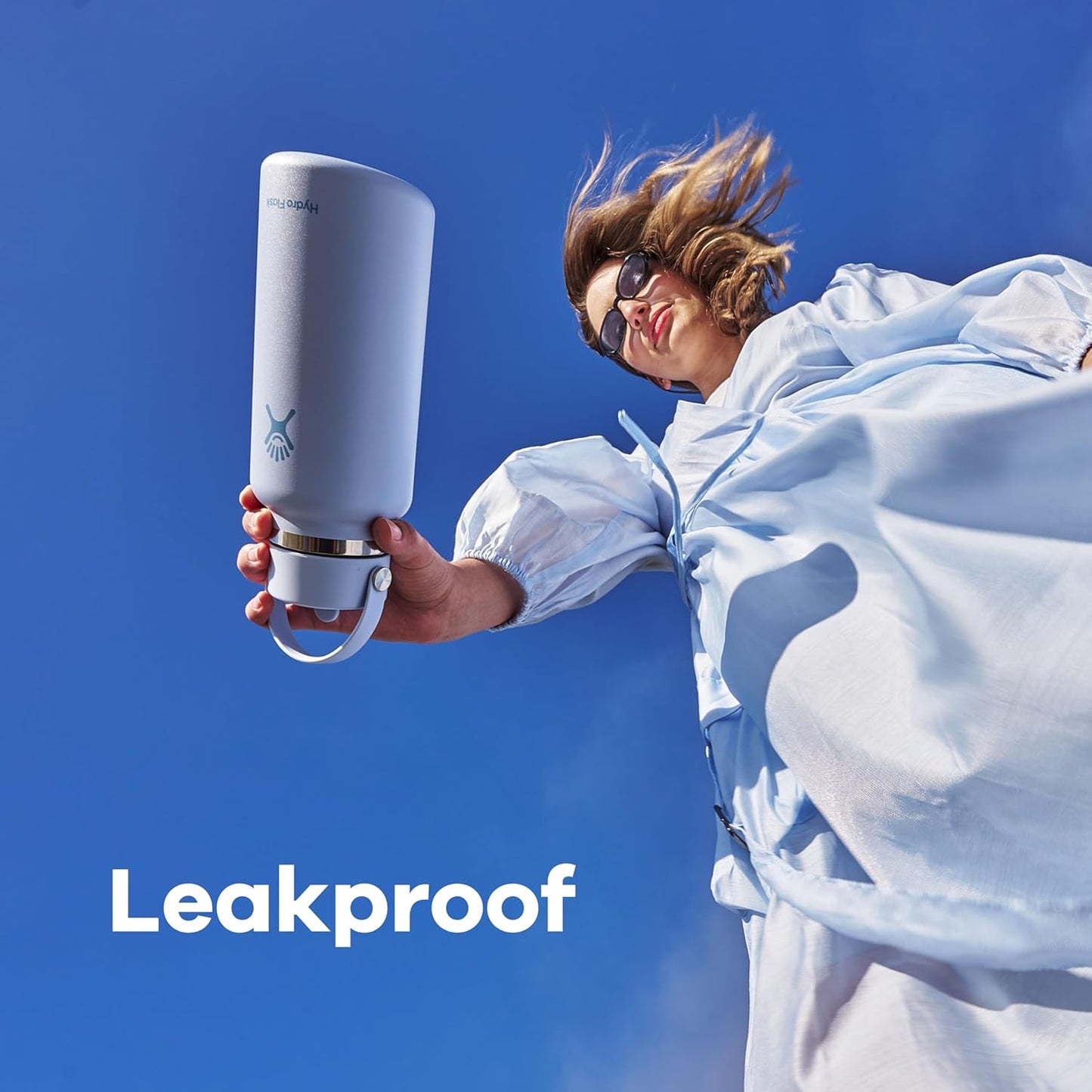 Hydro Flask Water Bottle - Insulated Stainless Steel - Wide Mouth Flex Straw Lid, Non Spill, Leakproof and Refillable in 40 Oz Tonal Agave