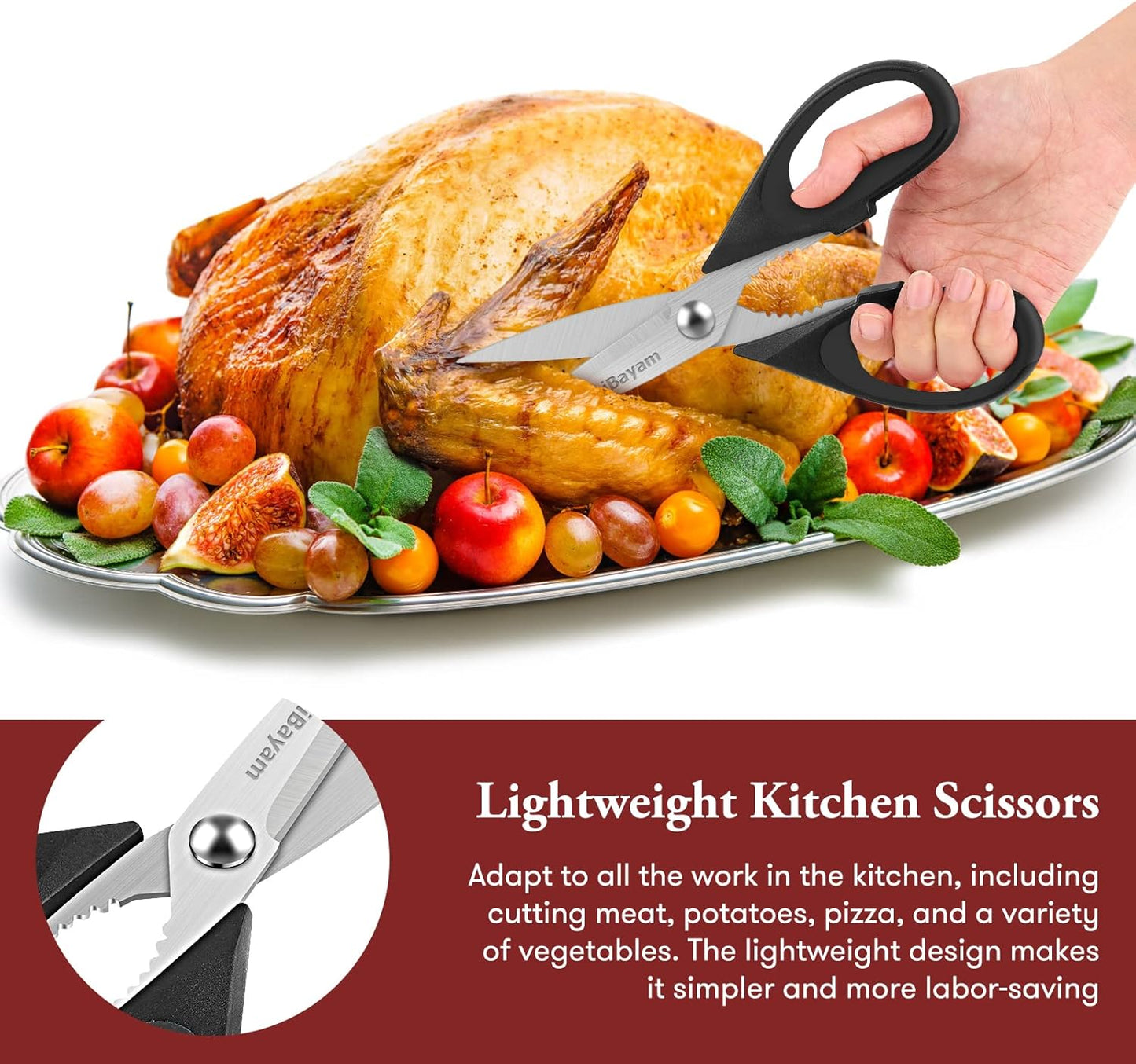 Kitchen Christmas Gifts Set, iBayam All Purpose Kitchen Scissors with Protective Sheath, Housewarming Gifts for New Home, Wedding Gifts for Couples 2025, Bridal Shower Gifts, Birthday Gifts for Women